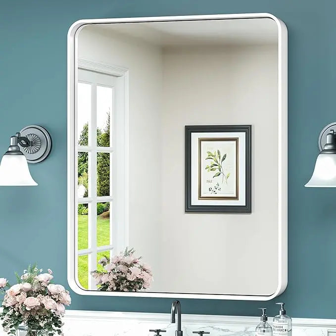 Bathroom Vanity Mirror – HD Tempered Glass Wall Mirror with Aluminum Frame, Horizontal or Vertical Mount, Modern Over Sink Mirror for Bathroom, Entryway, or Bedroom