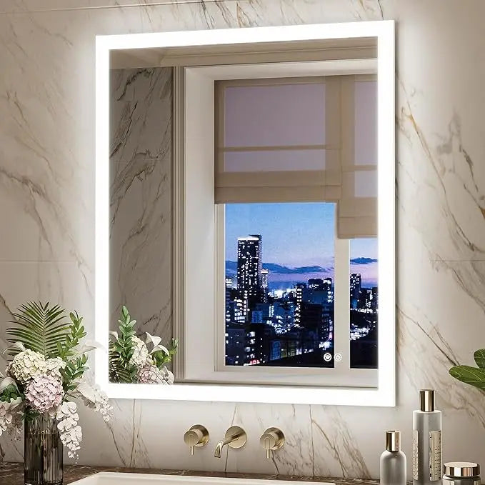 Frontlit Bathroom Vanity Mirror with Lights – Anti-Fog, Frontlit, Stepless Dimmable with 3 Color Modes (White/Warm/Natural), Wall-Mounted Design – Horizontal or Vertical Installation