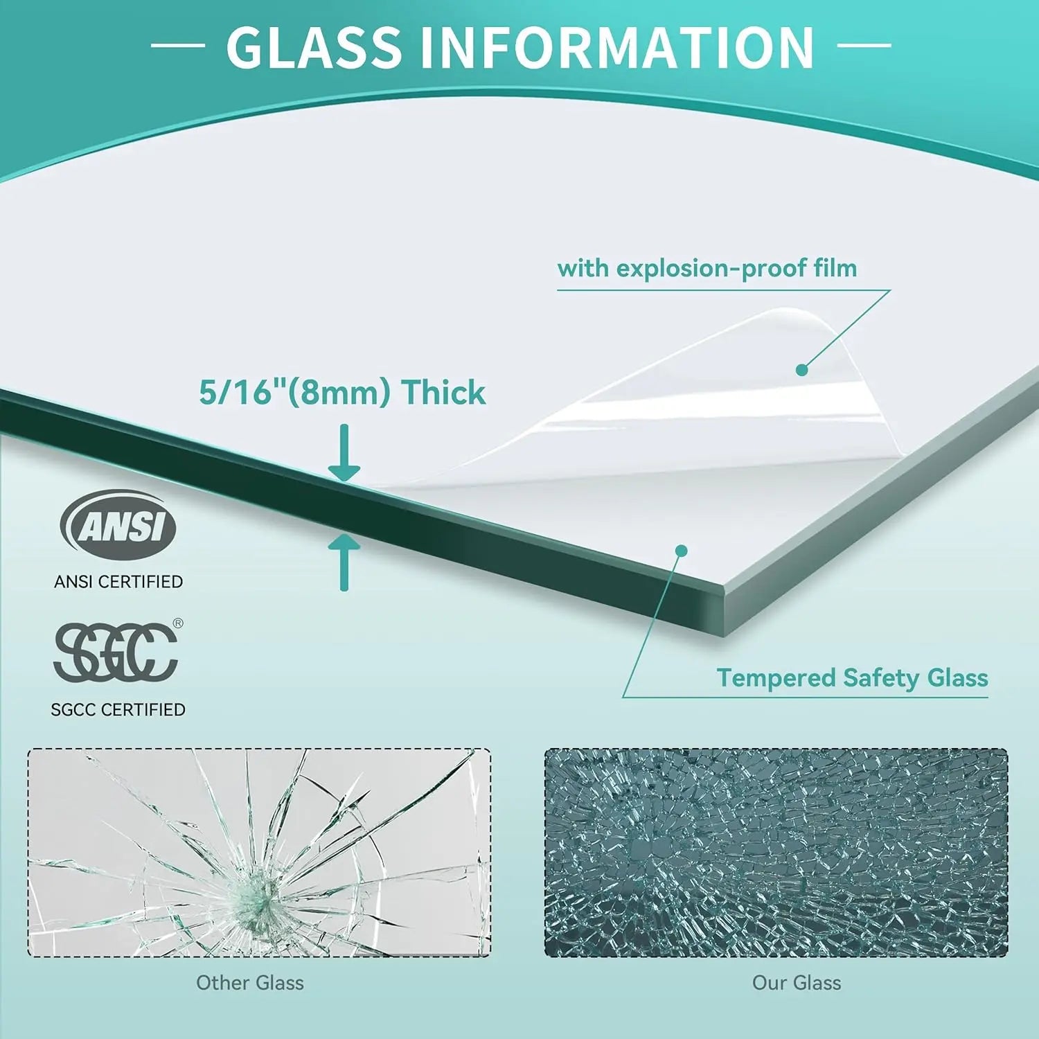 Double Sliding Semi-Frameless Glass Shower Door – Modern Bathroom Entry with Smooth Rollers, Clear Tempered Glass Panels, Reversible Design, Space-Saving and Easy to Install