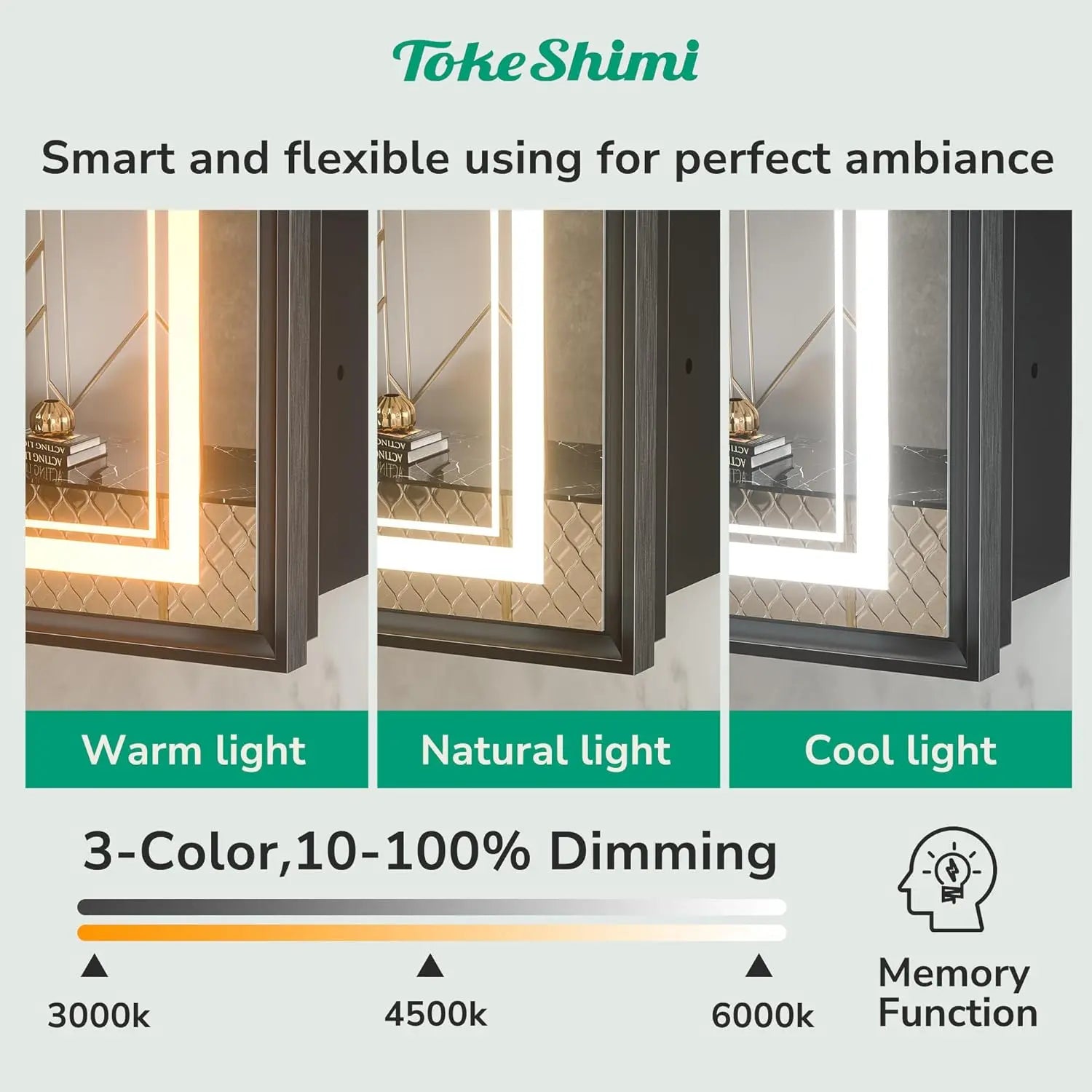Recessed Medicine Cabinet Mirror with Lights Tempered, 3-Color Stepless Dimmable Led Mirrored Medicine Cabinet Defog and Electrical Outlets, Modern Mirror with Storage