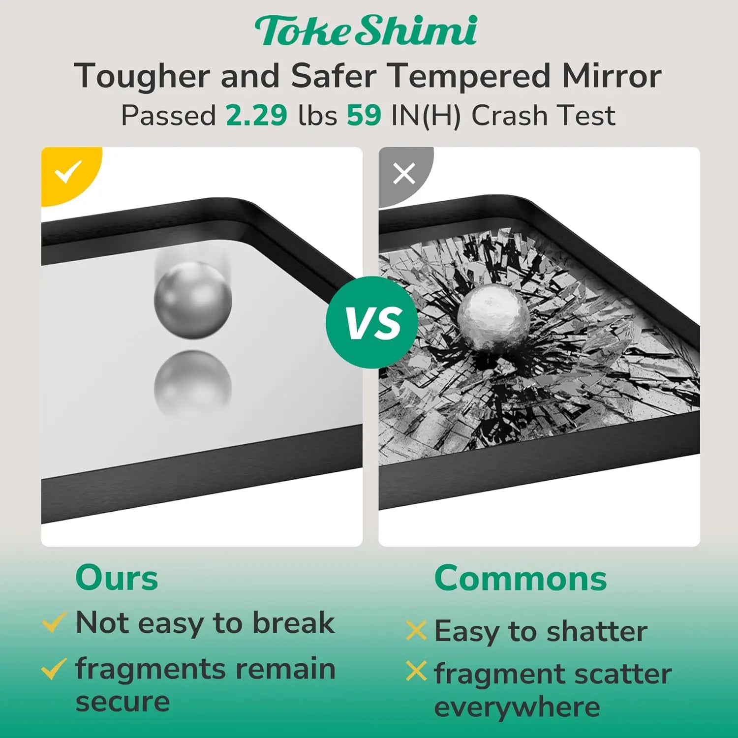 Bathroom Vanity Mirror – HD Tempered Glass Wall Mirror with Aluminum Frame, Horizontal or Vertical Mount, Modern Over Sink Mirror for Bathroom, Entryway, or Bedroom