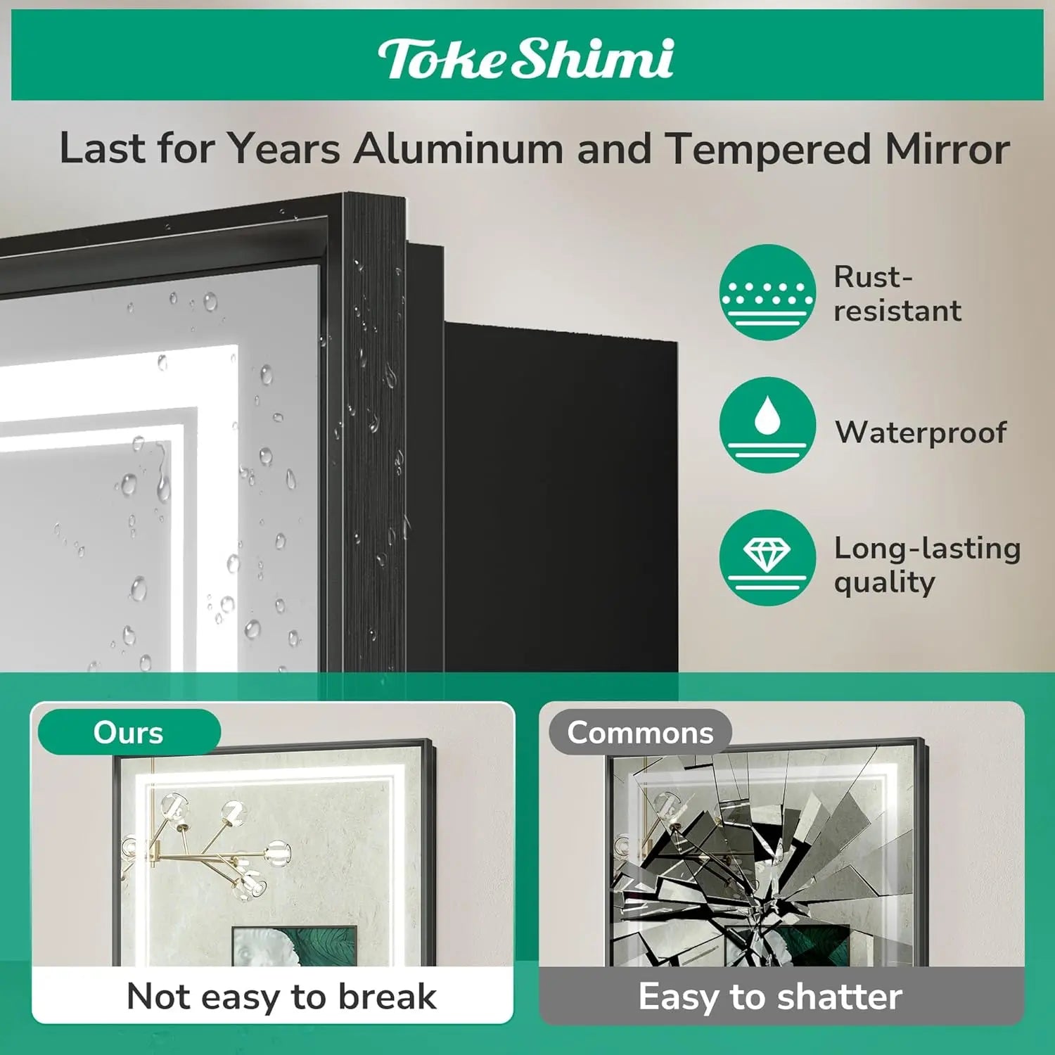 Recessed Medicine Cabinet Mirror with Lights Tempered, 3-Color Stepless Dimmable Led Mirrored Medicine Cabinet Defog and Electrical Outlets, Modern Mirror with Storage