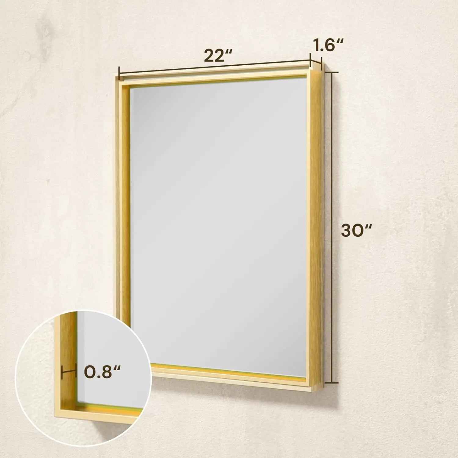 Framed Bathroom Vanity Mirror for Over Sink – Rectangular Metal Frame Vanity Mirror for Wall, Modern Farmhouse Style, Mount Horizontally or Vertically for Bathroom Decor