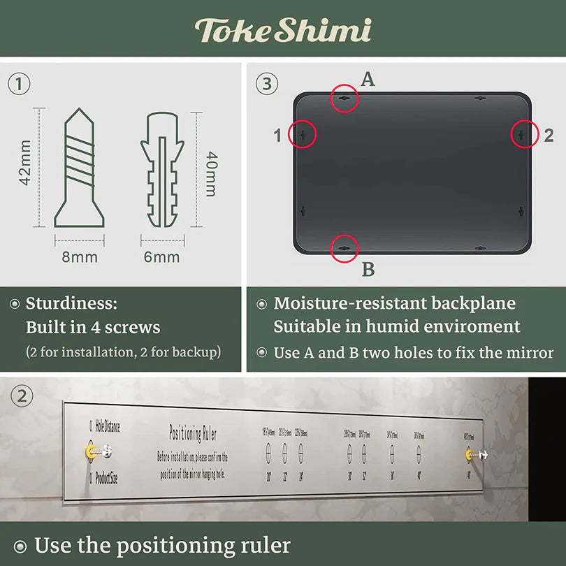 Bathroom Vanity Mirror with Brushed Gold Aluminum Frame – HD Tempered Glass Wall Mirror for Over Sink, Modern Design, Horizontal or Vertical Mount for Bathroom, Entryway, or Bedroom