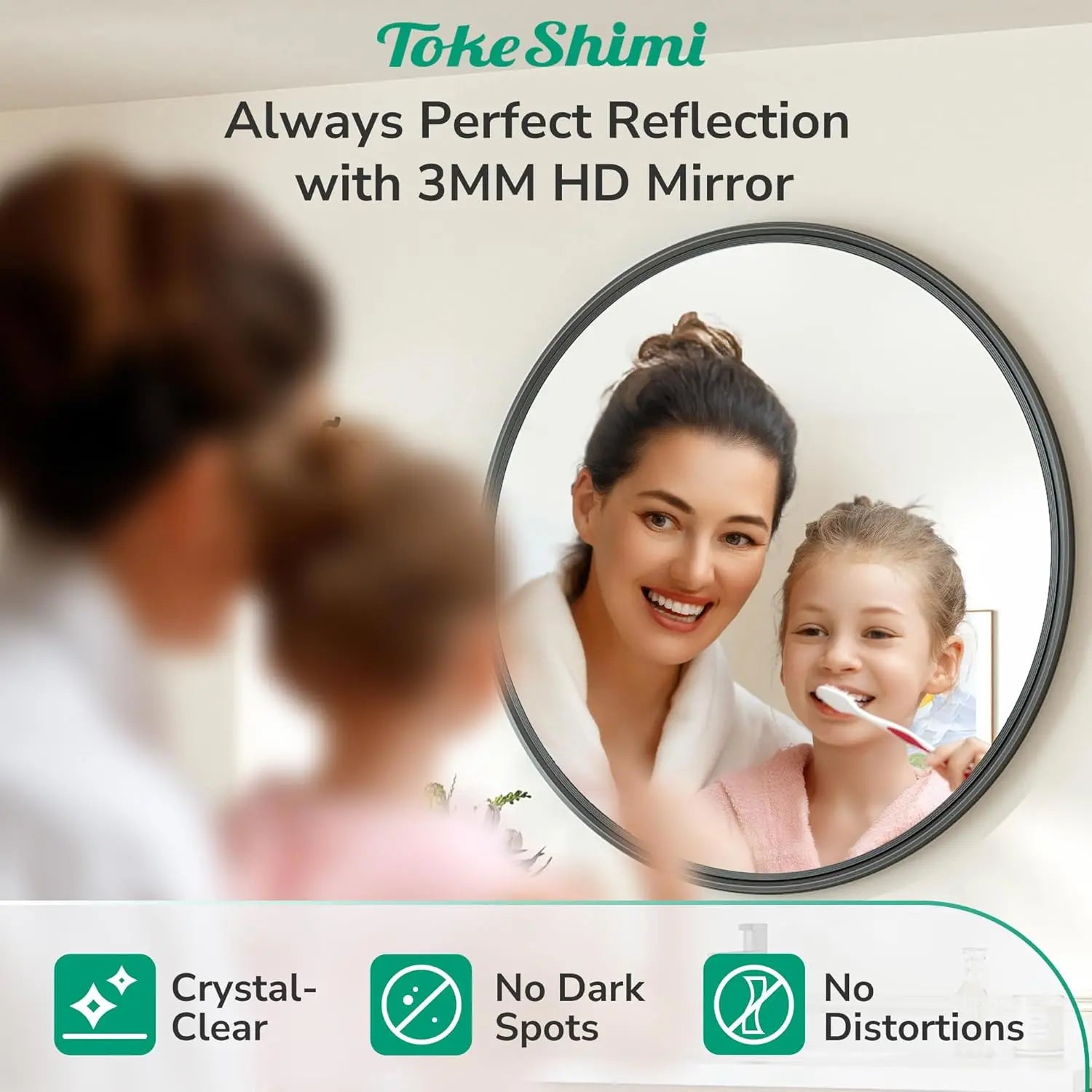 Round Bathroom Vanity Framed Mirror, Modern Circle Wall Mirror Farmhouse Aluminum, Shatterproof Round Bathroom Vanity Mirrored for Restroom, Bedroom, Entryway, Living Room