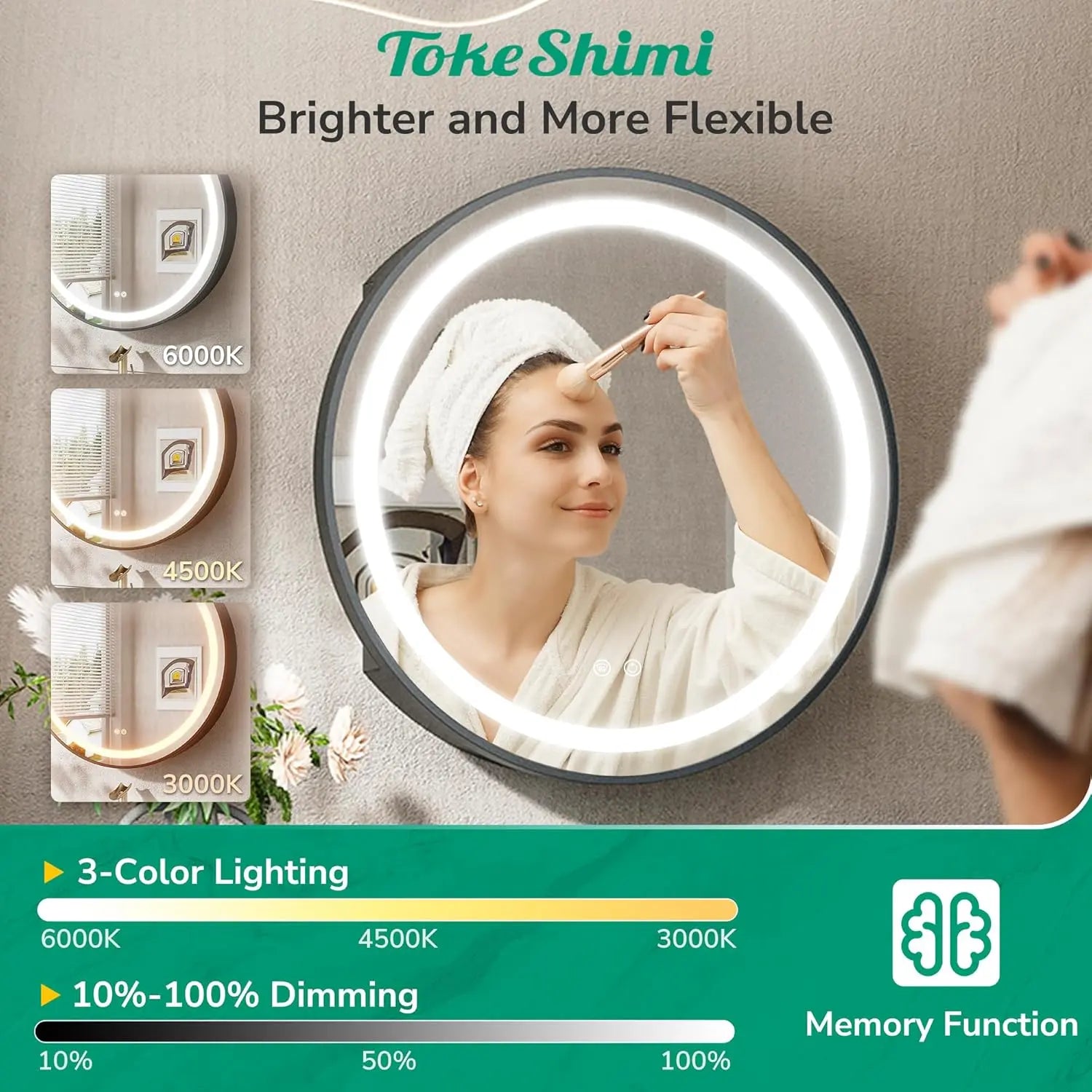 Medicine Cabinet Mirror for Bathroom Vanity with Defogger, Dimmable LED Mirror with 3 Color Lights, Wall Mount Storage Cabinet with Electrical Outlet – Modern Mirrored Vanity Organizer, Stylish Restroom Decor