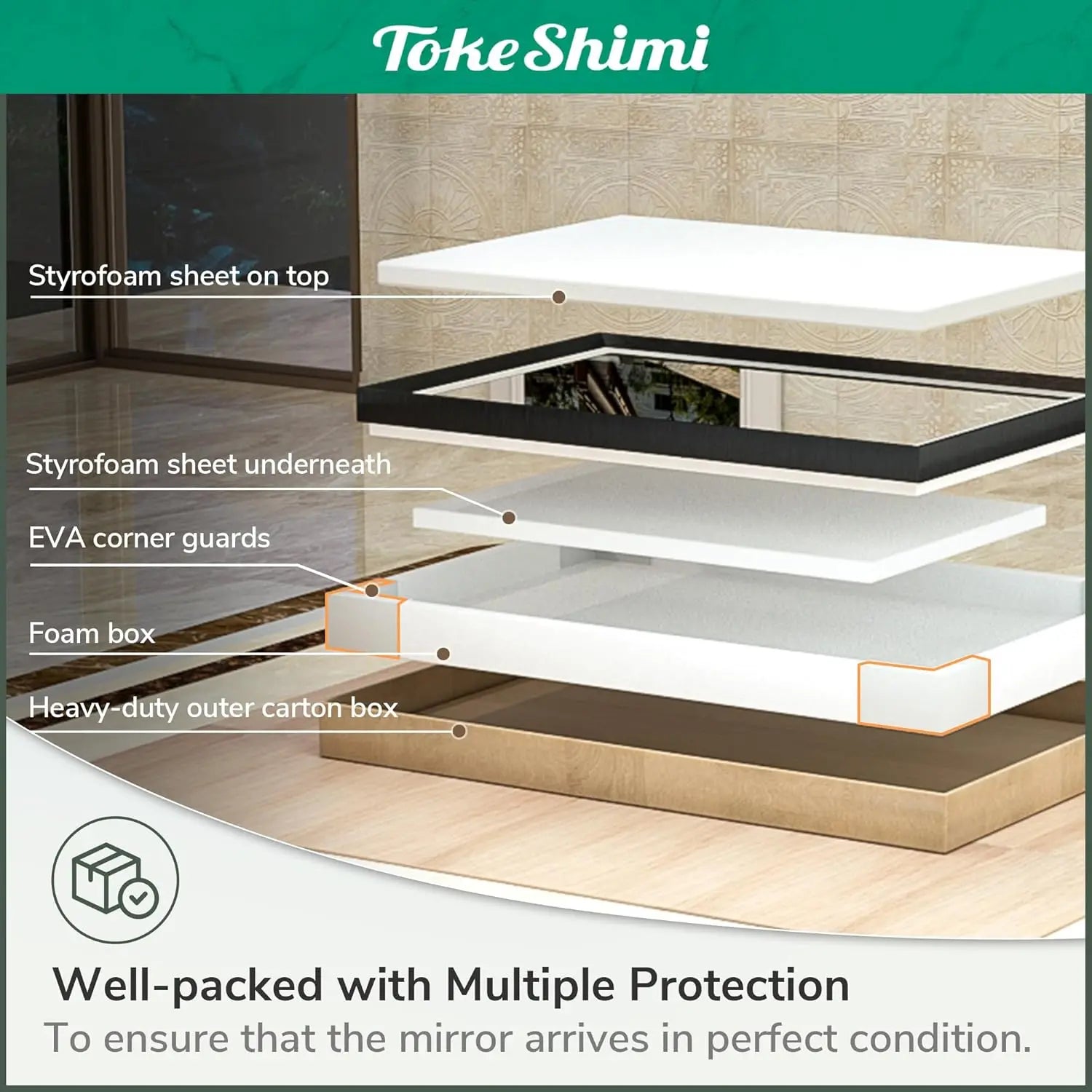 LED Bathroom Vanity Mirror with Frame – Backlit and Front Lighted, Aluminum Rectangle with Beveled Edge, Tricolor Stepless Dimmable, Anti-Fog, Memory Function, Modern Wall Decor