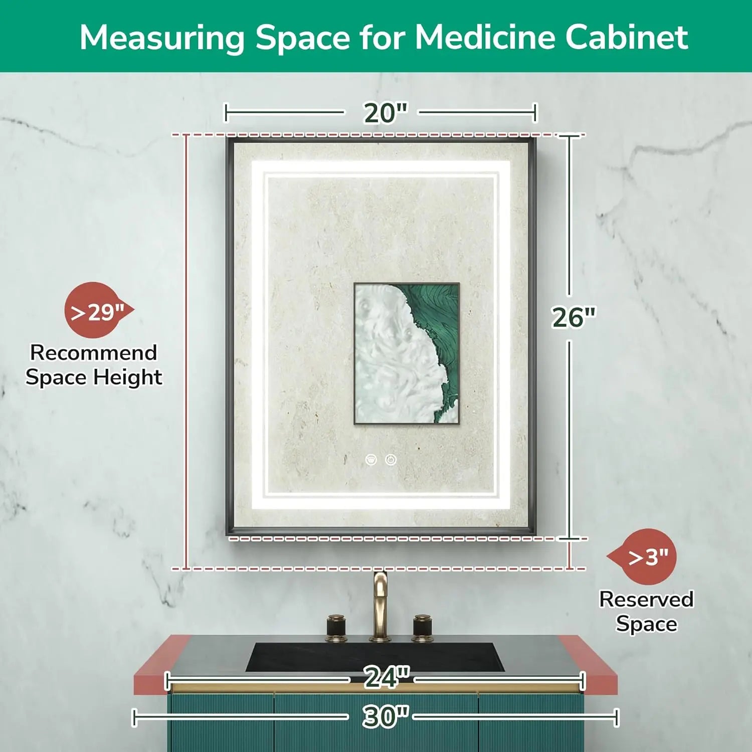 Recessed Medicine Cabinet Mirror with Lights Tempered, 3-Color Stepless Dimmable Led Mirrored Medicine Cabinet Defog and Electrical Outlets, Modern Mirror with Storage