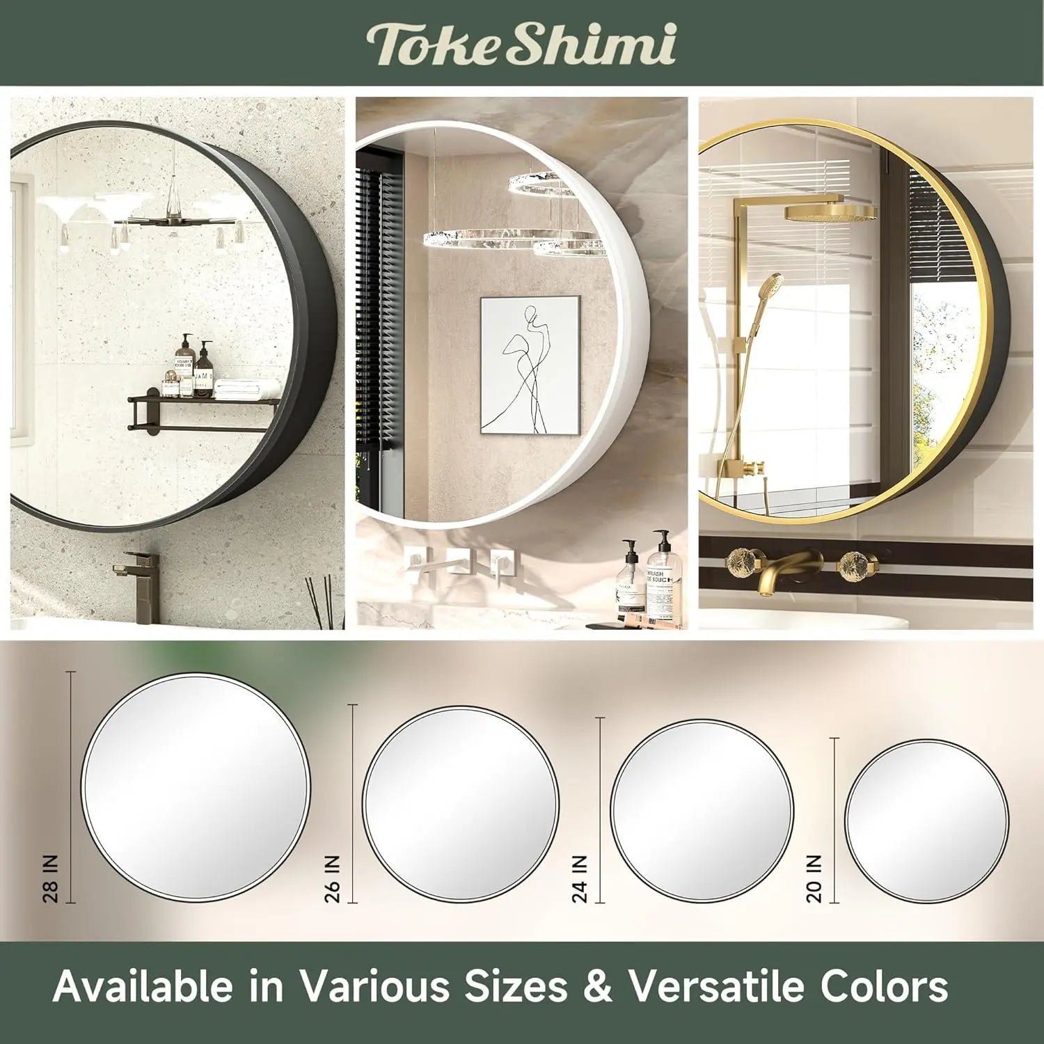 Round Bathroom Medicine Cabinet with Mirror Surface Mount Only Circular Metal Framed Farmhouse Black Medicine Cabinets for Wall Small Circle Mirrored Bath Cabinet with Vanity Mirror