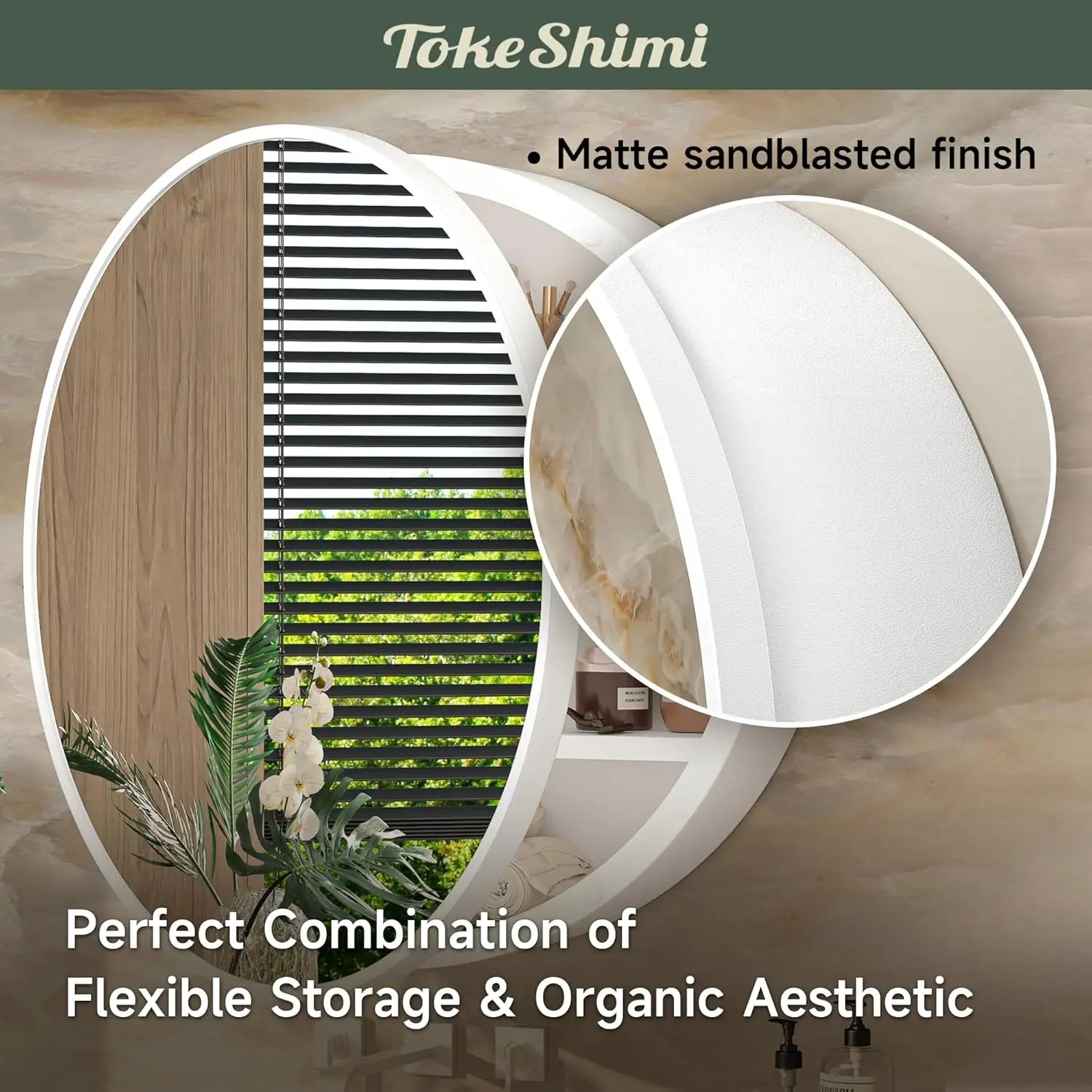 Round Bathroom Medicine Cabinet with Mirror Surface Mount Only Circular Metal Framed Farmhouse Black Medicine Cabinets for Wall Small Circle Mirrored Bath Cabinet with Vanity Mirror