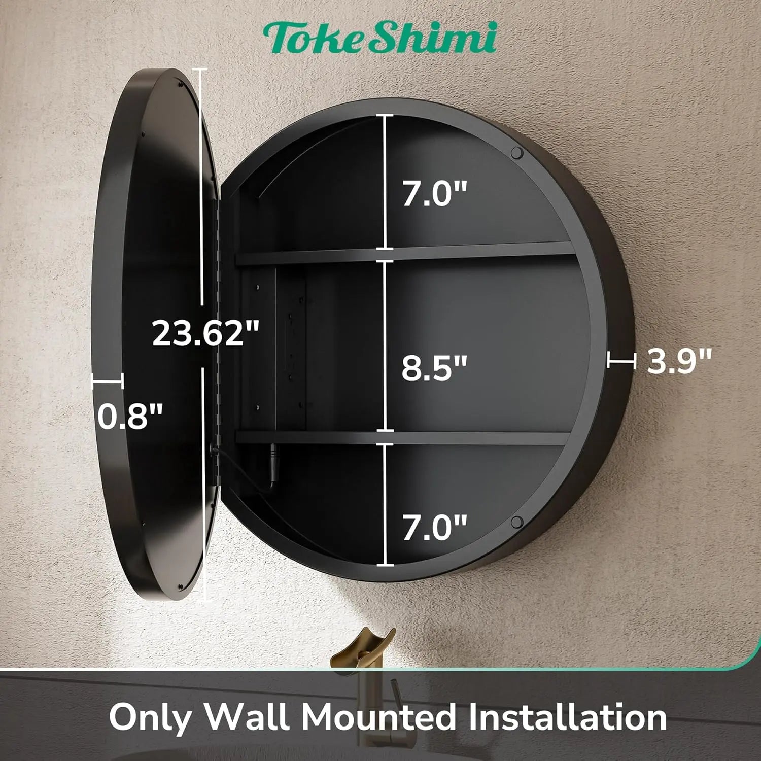 Medicine Cabinet Mirror for Bathroom Vanity with Defogger, Dimmable LED Mirror with 3 Color Lights, Wall Mount Storage Cabinet with Electrical Outlet – Modern Mirrored Vanity Organizer, Stylish Restroom Decor