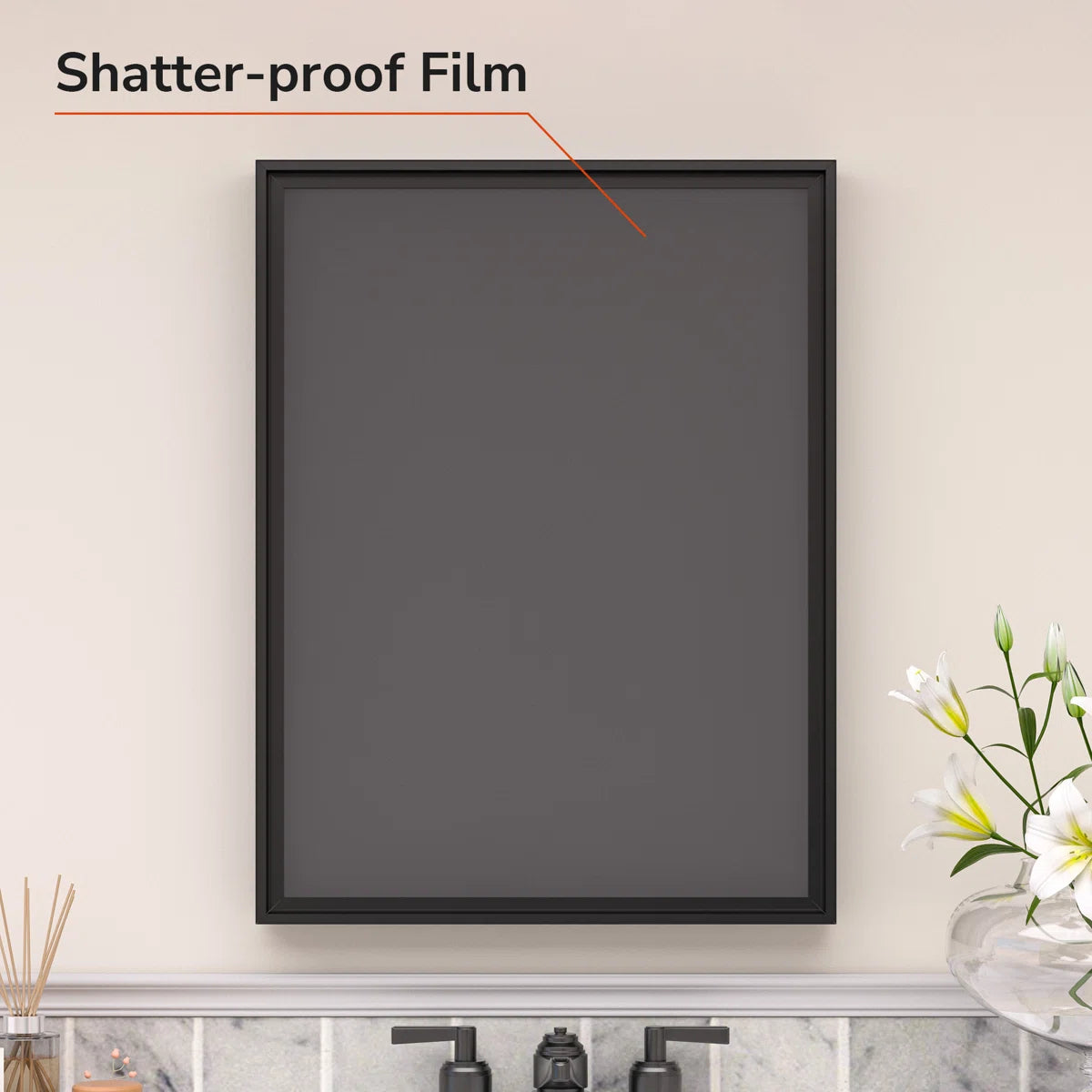 Rectangular Framed Bathroom Vanity Mirror – Beveled Edge Wall Mirror, Elegant and Durable Design for Bathroom, Entryway, or Bedroom Wall Decor