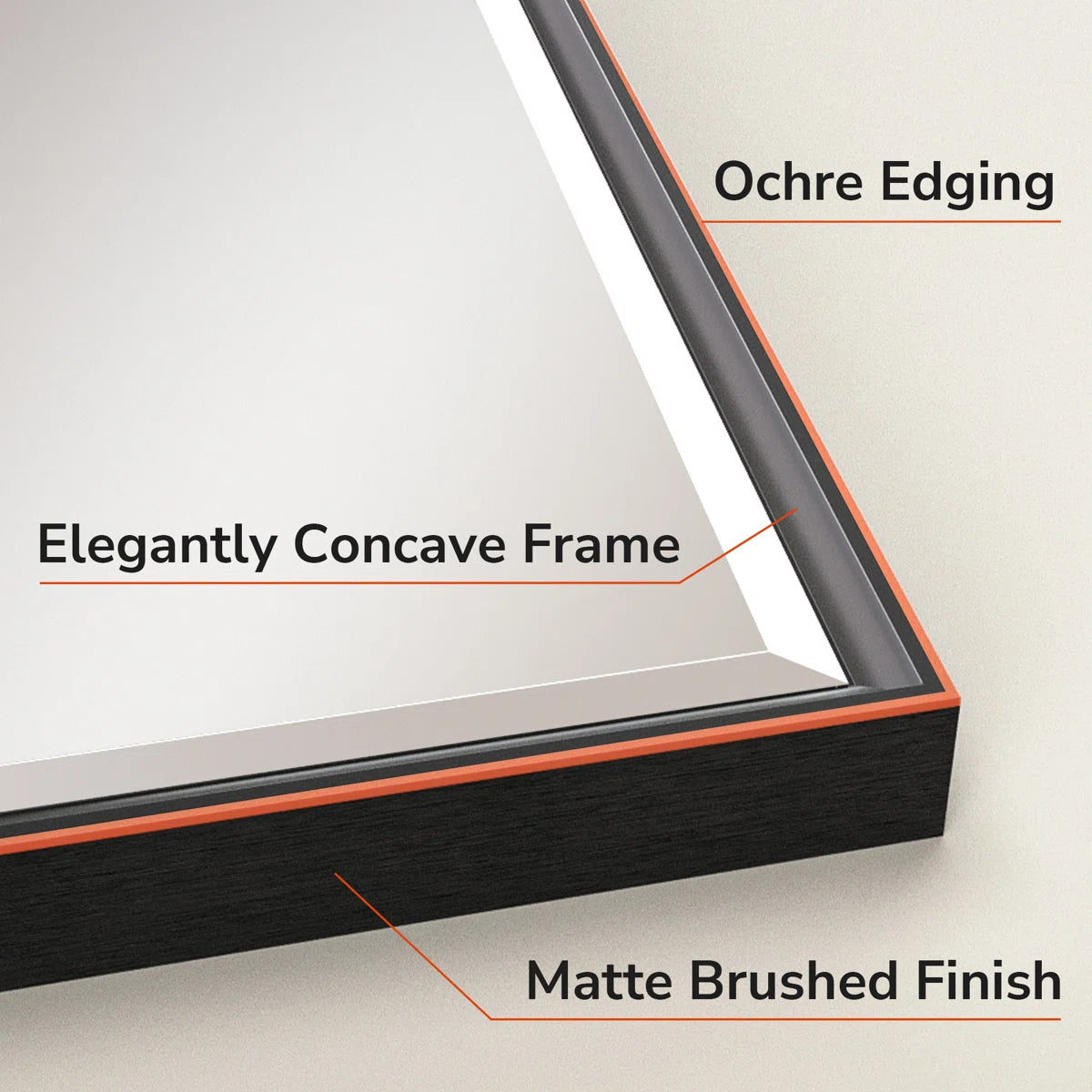 Rectangular Framed Bathroom Vanity Mirror – Beveled Edge Wall Mirror, Elegant and Durable Design for Bathroom, Entryway, or Bedroom Wall Decor