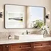 Bathroom Vanity Mirror – HD Tempered Glass Wall Mirror with Aluminum Frame, Horizontal or Vertical Mount, Modern Over Sink Mirror for Bathroom, Entryway, or Bedroom