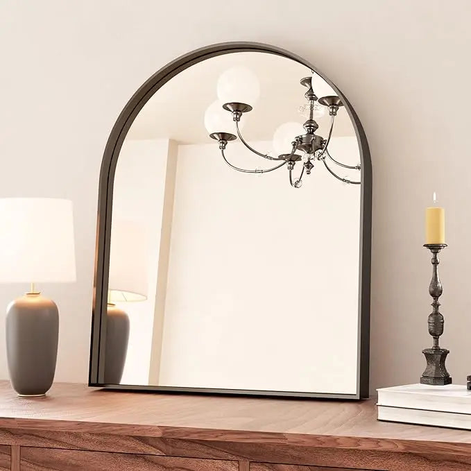 Arch Bathroom Vanity Mirror – Tempered Glass Wall Mirror for Bathroom, Bedroom, or Entryway, Modern Decorative Design with Durable Frame for Vertical Mounting