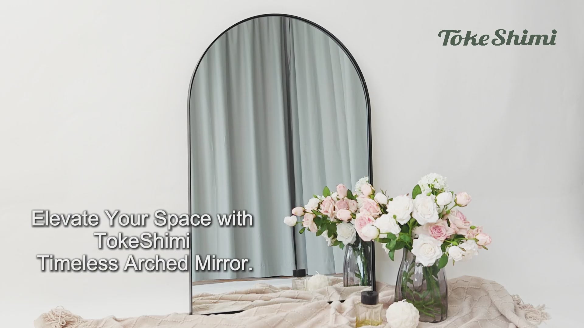 Video laden: Arch Bathroom Vanity Mirror – Tempered Glass Wall Mirror for Bathroom, Bedroom, or Entryway, Modern Decorative Design with Durable Frame for Vertical Mounting