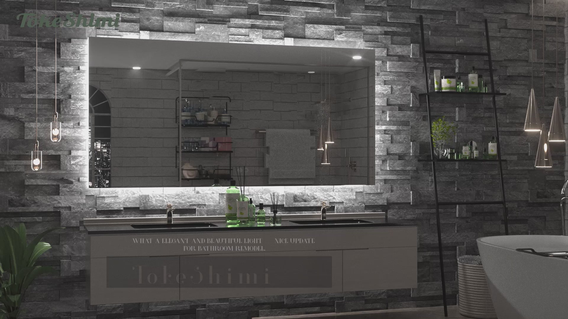 Load video: LED Backlit Bathroom Vanity Mirror with Lights – Dimmable, Anti-Fog, CRI90+, IP54 Waterproof, Wall Mounted Vanity Mirror with Touch Control, Horizontal or Vertical Installation