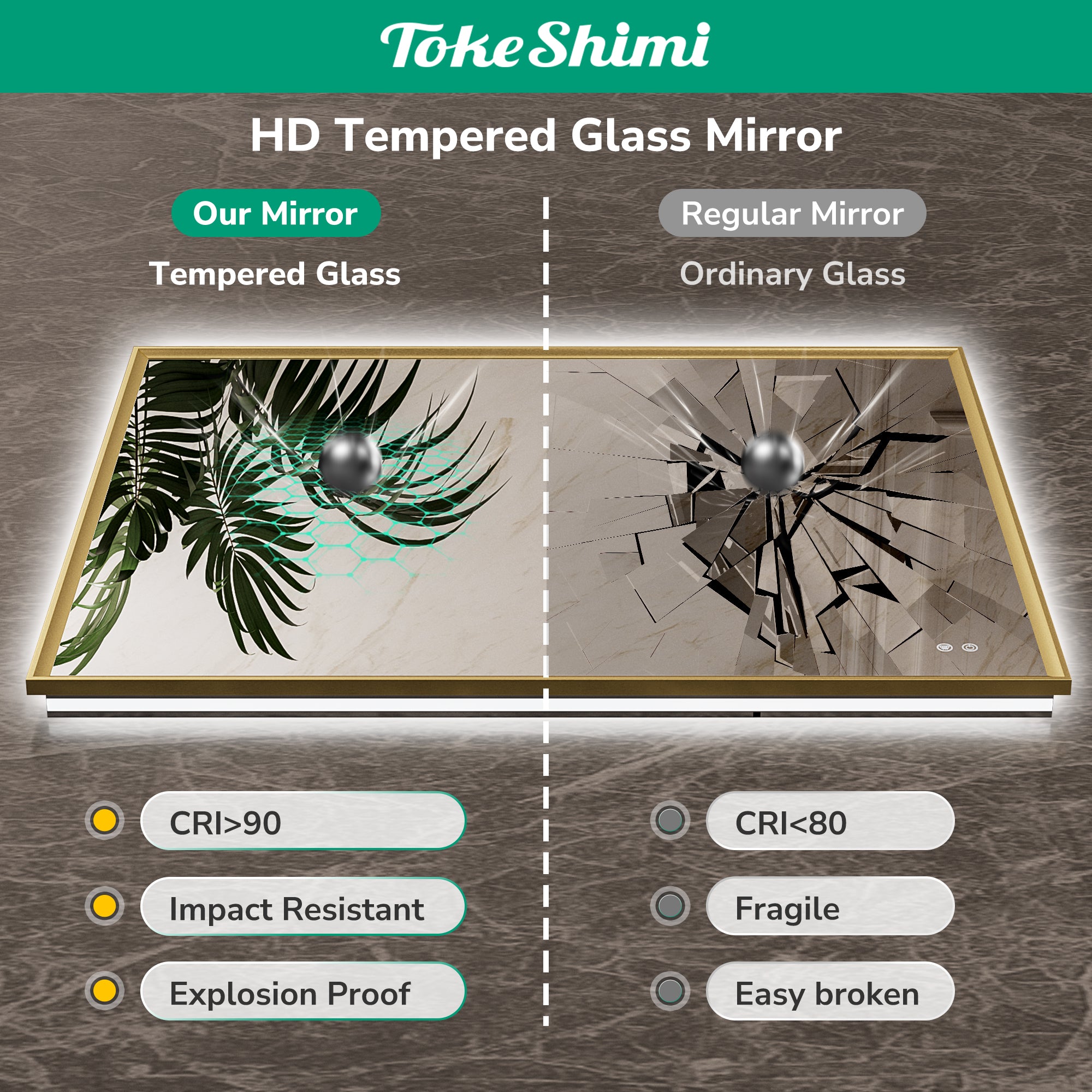 Gold Framed Backlit Mirror