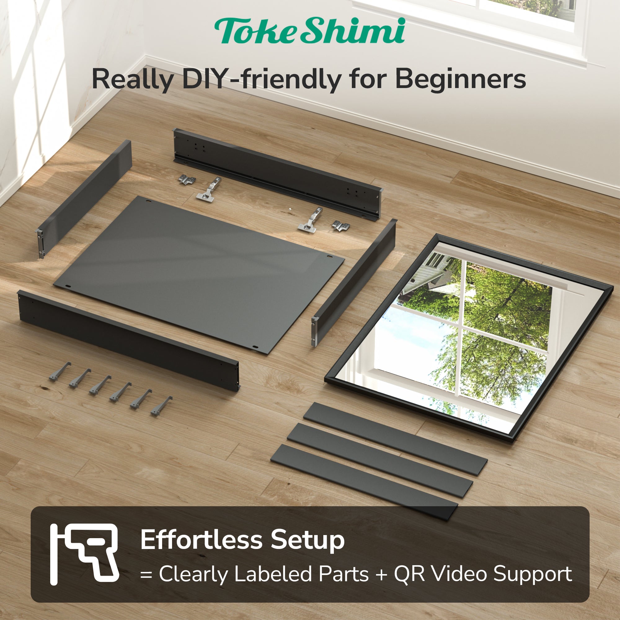 Medicine Cabinet with Mirror – Assembly Required, Lightweight, Aluminum Alloy Framed,Beveled Frame, Stepless Adjustable Shelves, Tempered Glass, Modern Design for Vanity, Organized and Space-Saving Solution