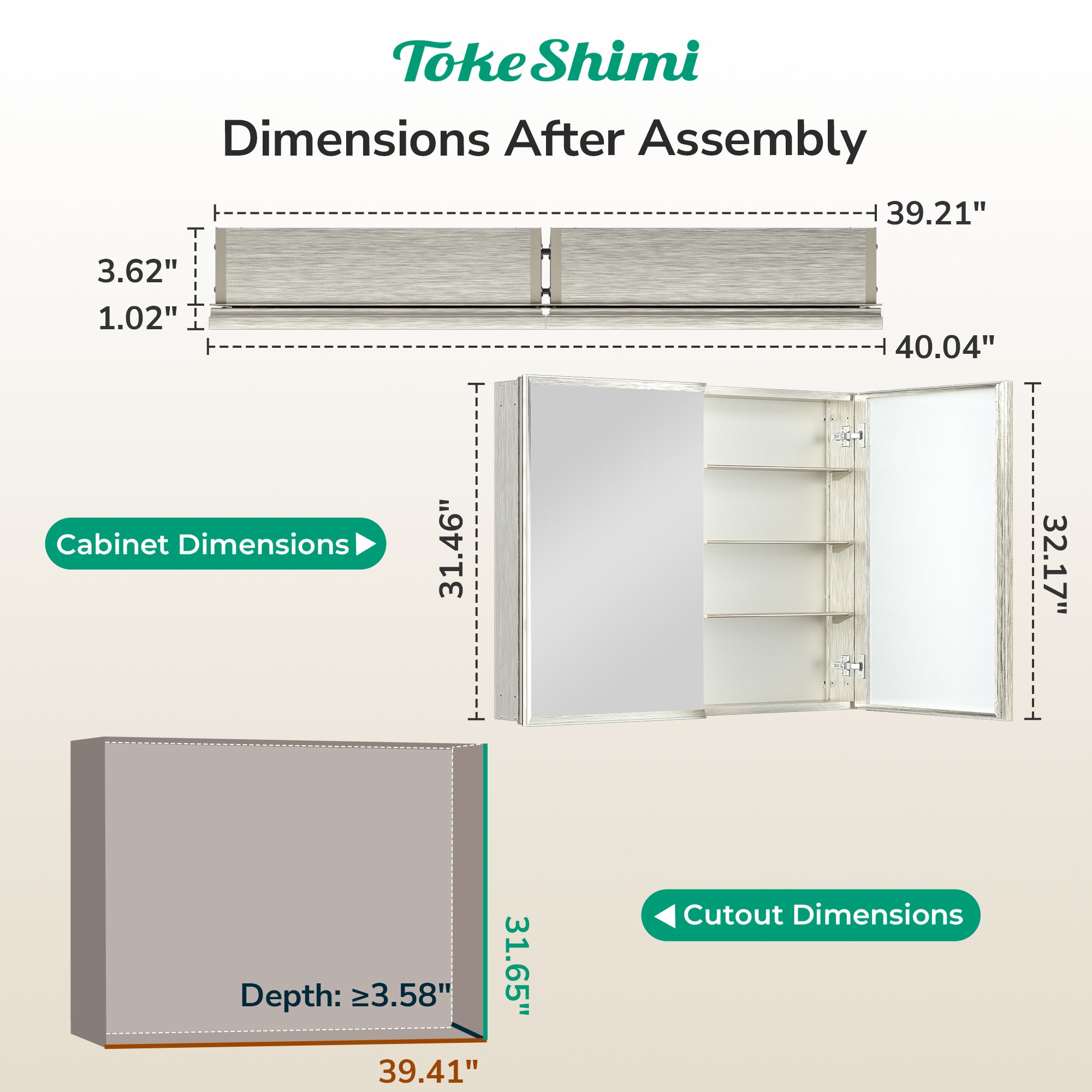 Medicine Cabinet with Mirror – Assembly Required, Lightweight, Aluminum Alloy Framed,Beveled Frame, Stepless Adjustable Shelves, Tempered Glass, Modern Design for Vanity, Organized and Space-Saving Solution