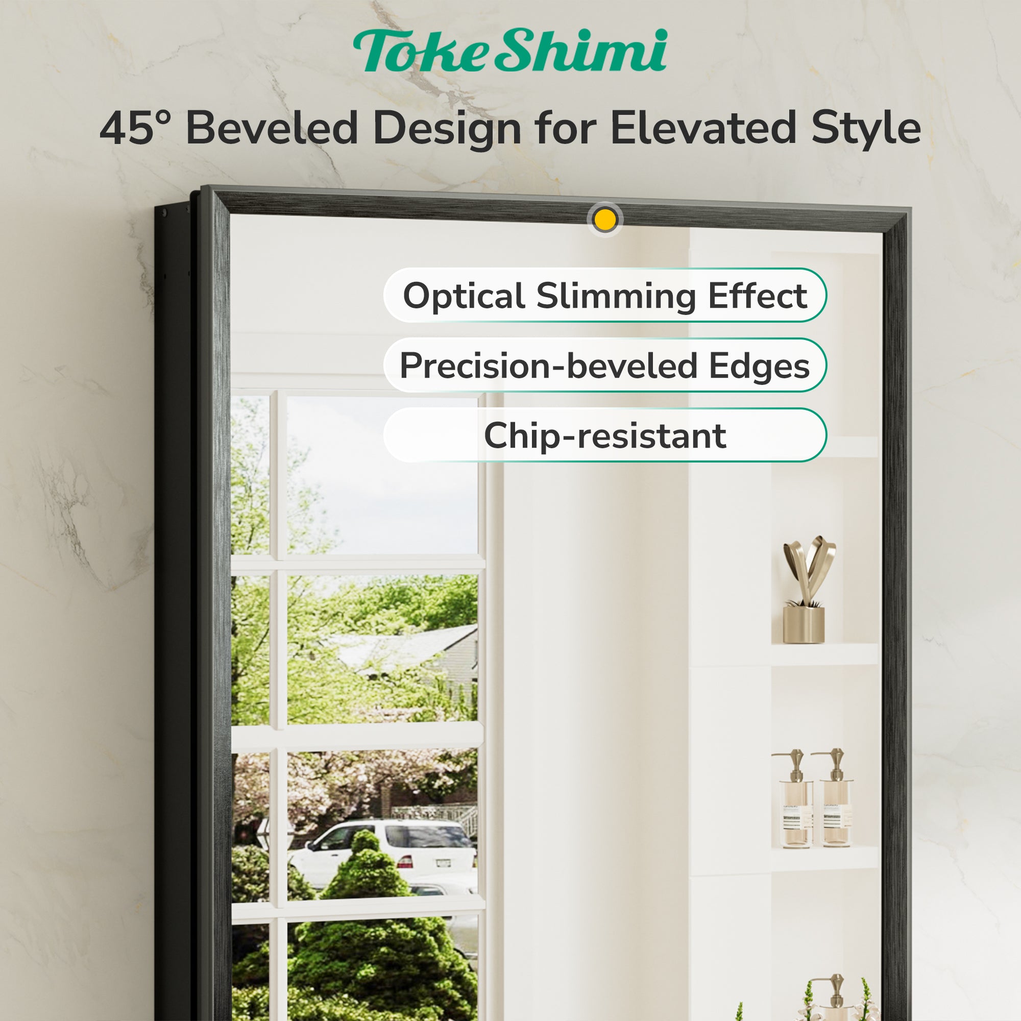 Medicine Cabinet with Mirror – Assembly Required, Lightweight, Aluminum Alloy Framed,Beveled Frame, Stepless Adjustable Shelves, Tempered Glass, Modern Design for Vanity, Organized and Space-Saving Solution