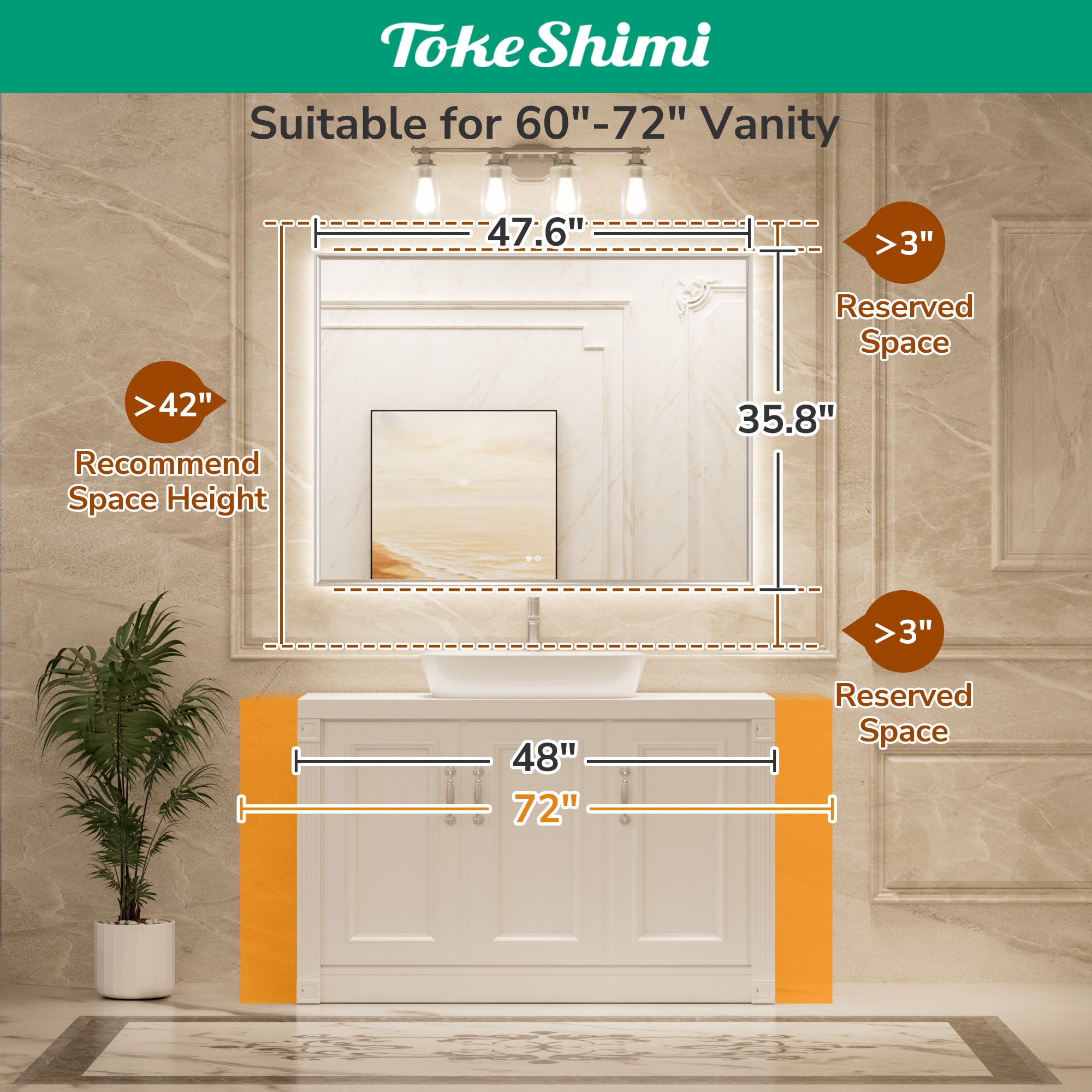 Gold Framed Backlit Mirror