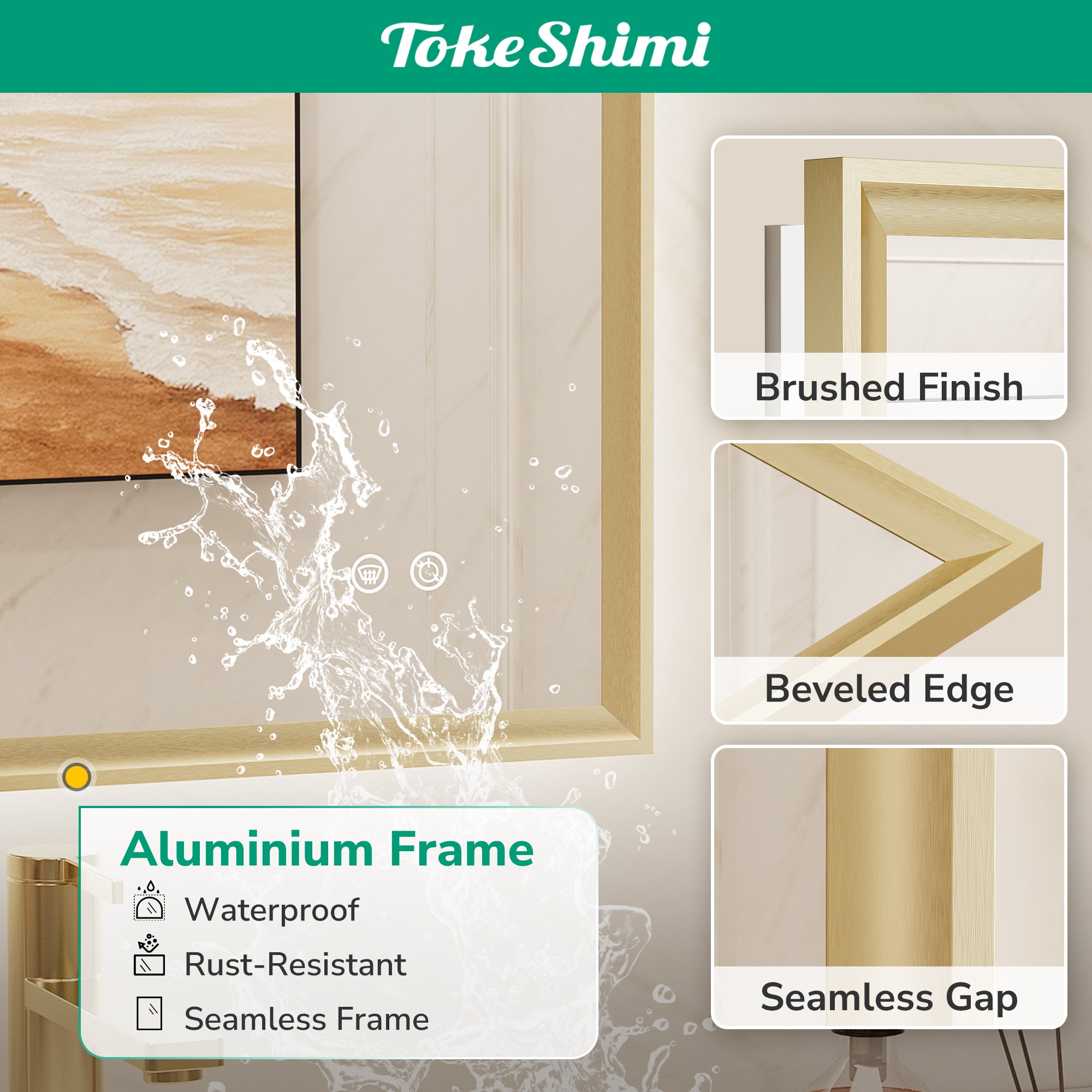 Gold Framed Backlit Mirror