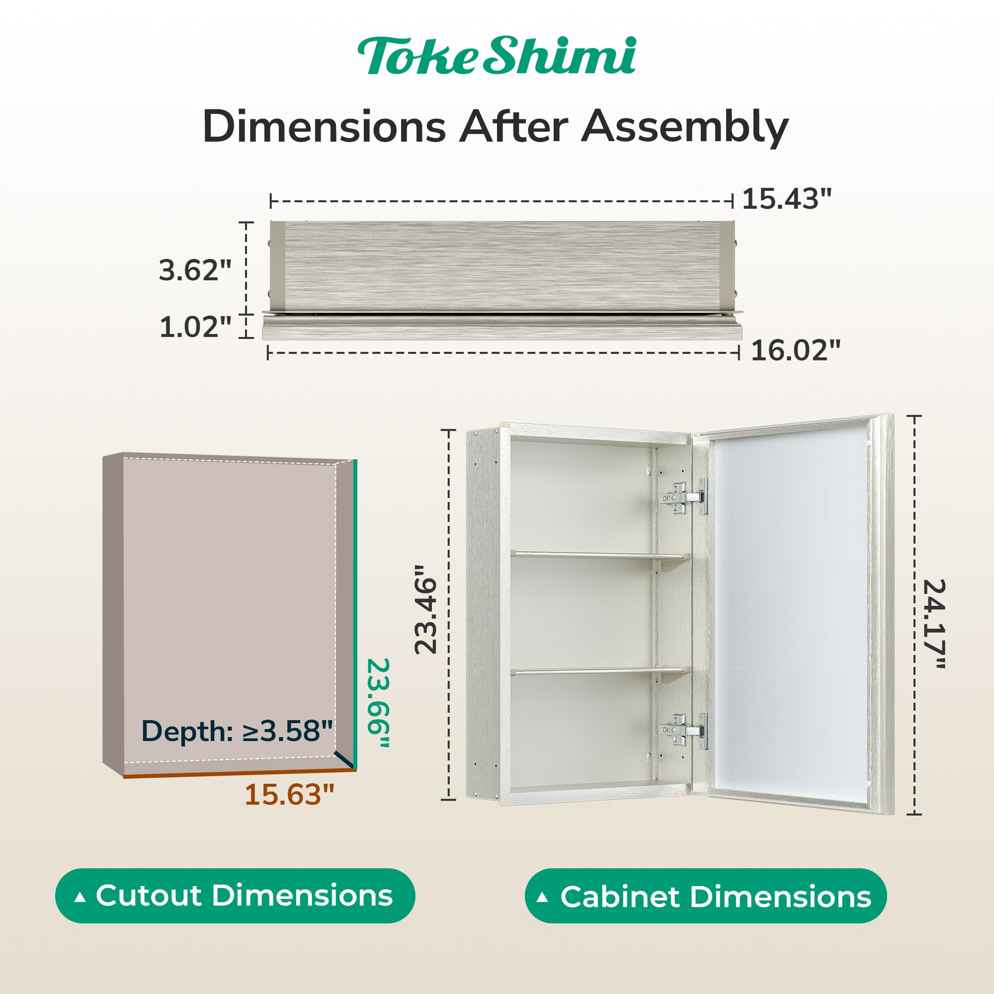 Medicine Cabinet with Mirror – Assembly Required, Lightweight, Aluminum Alloy Framed,Beveled Frame, Stepless Adjustable Shelves, Tempered Glass, Modern Design for Vanity, Organized and Space-Saving Solution
