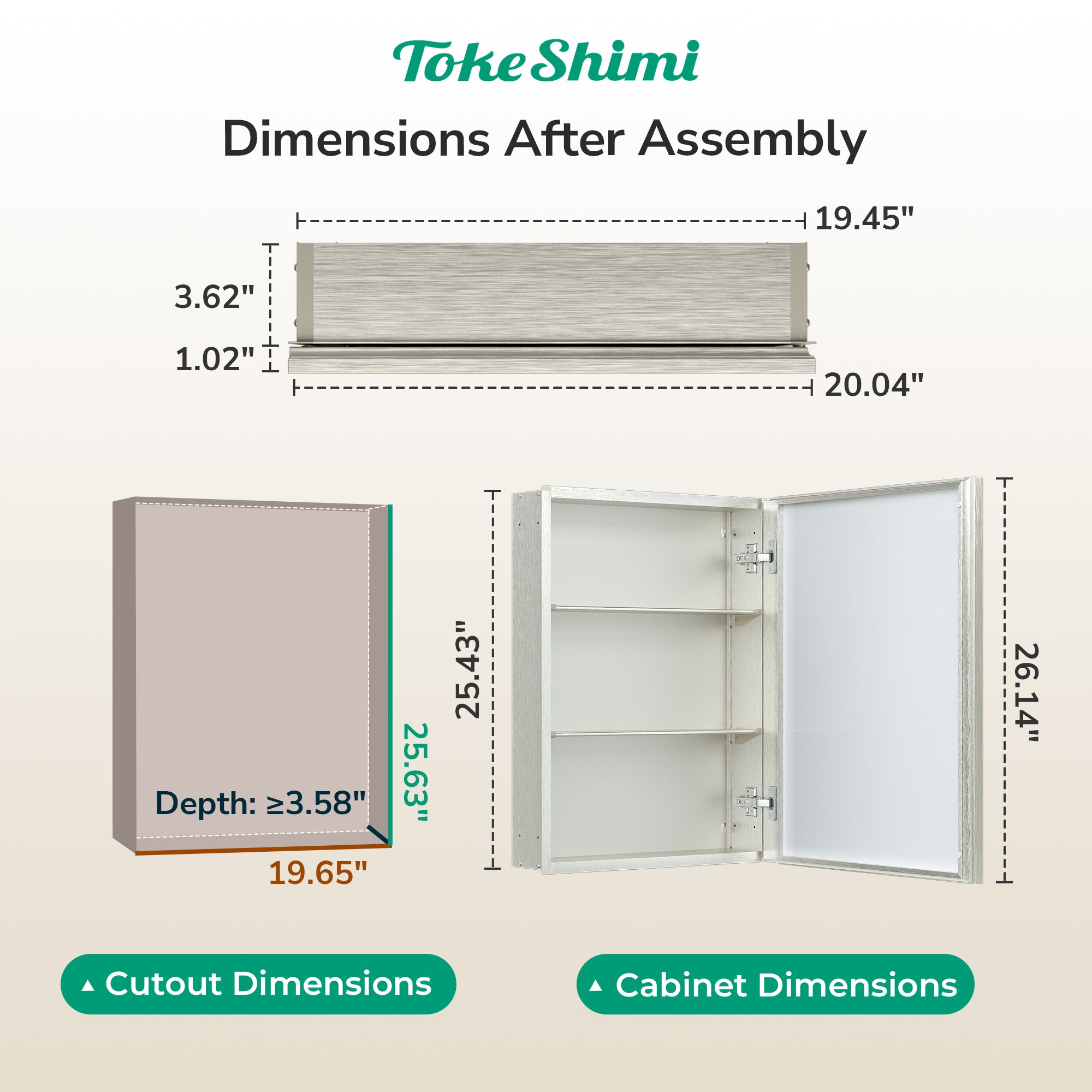 Medicine Cabinet with Mirror – Assembly Required, Lightweight, Aluminum Alloy Framed,Beveled Frame, Stepless Adjustable Shelves, Tempered Glass, Modern Design for Vanity, Organized and Space-Saving Solution