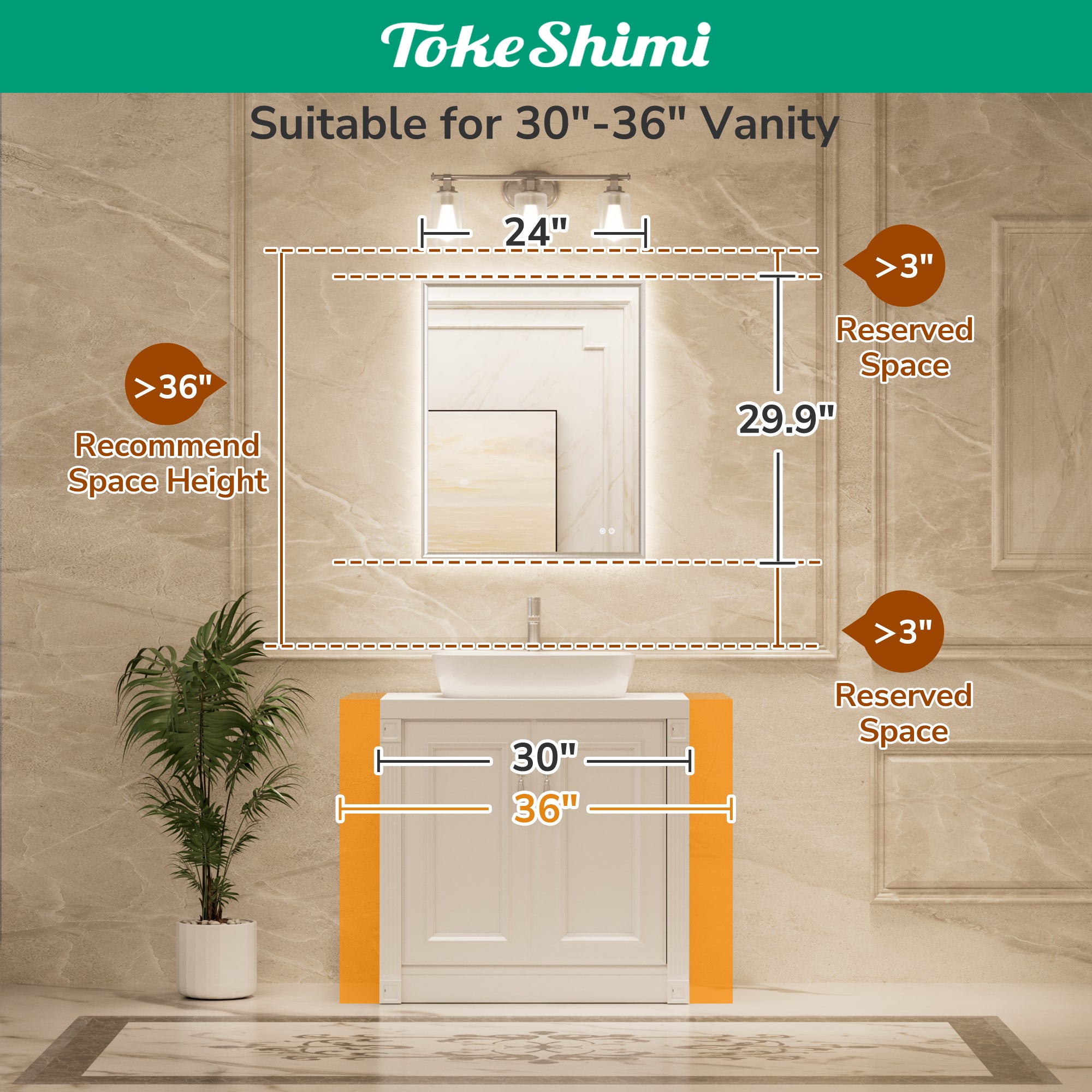 Gold Framed Backlit Mirror