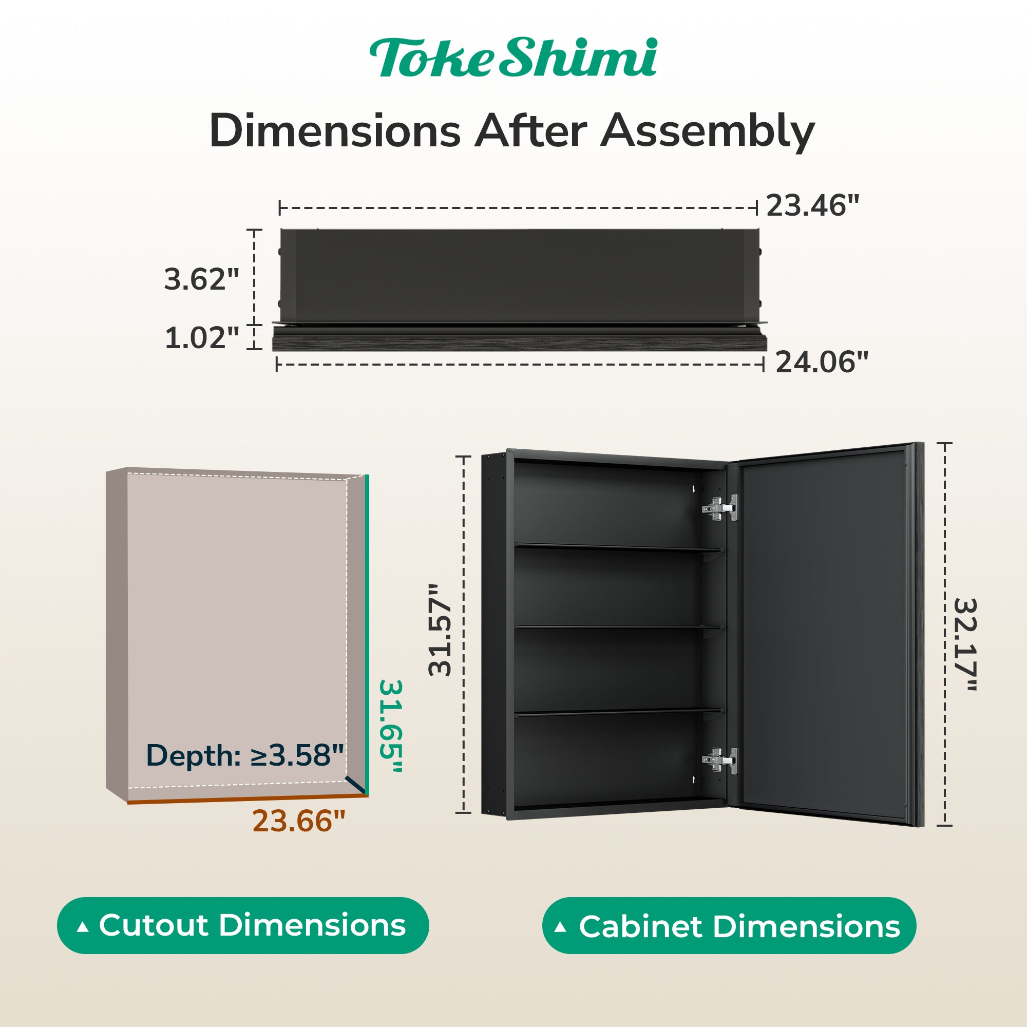 Medicine Cabinet with Mirror – Assembly Required, Lightweight, Aluminum Alloy Framed,Beveled Frame, Stepless Adjustable Shelves, Tempered Glass, Modern Design for Vanity, Organized and Space-Saving Solution