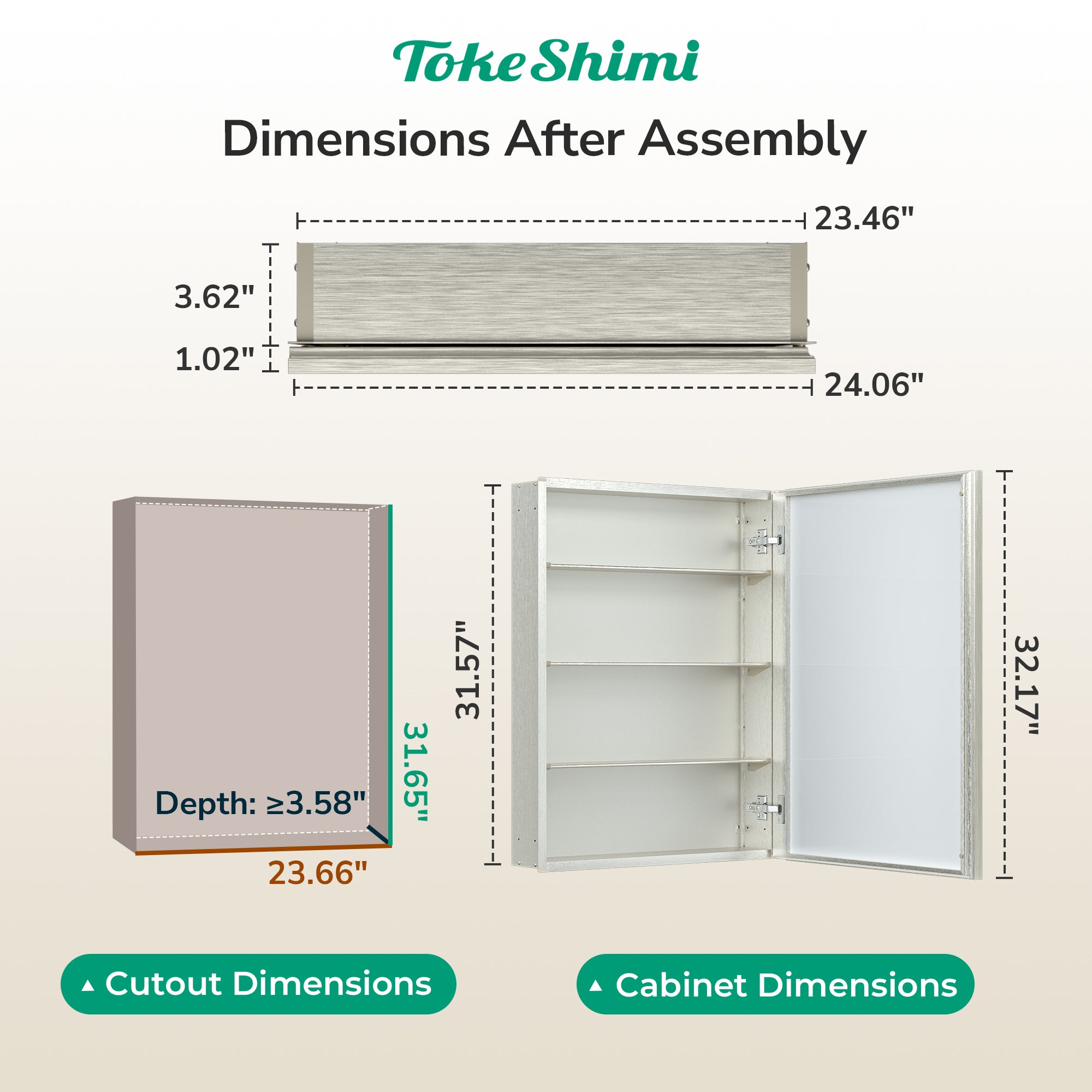 Medicine Cabinet with Mirror – Assembly Required, Lightweight, Aluminum Alloy Framed,Beveled Frame, Stepless Adjustable Shelves, Tempered Glass, Modern Design for Vanity, Organized and Space-Saving Solution