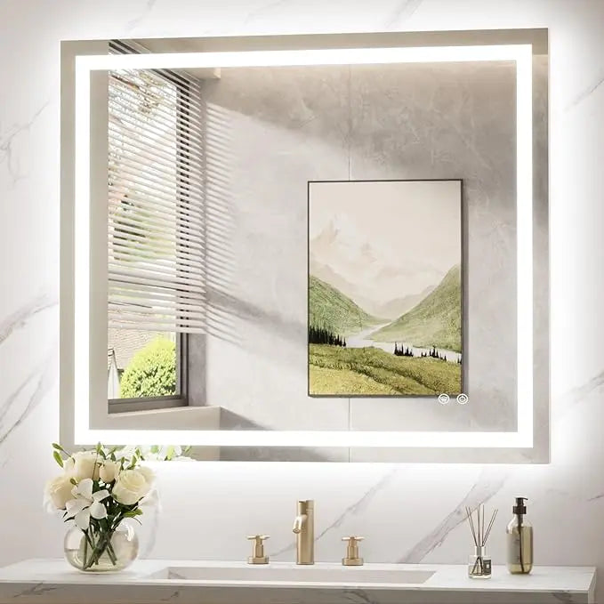 LED Mirror for Bathroom Vanity, Backlit + Front lit, LED Bathroom Mirror with Lights, Anti-Fog Backlit Mirrror with Tempered Glass, Waterproof, Memory Function, Shatterproof, UL Listed