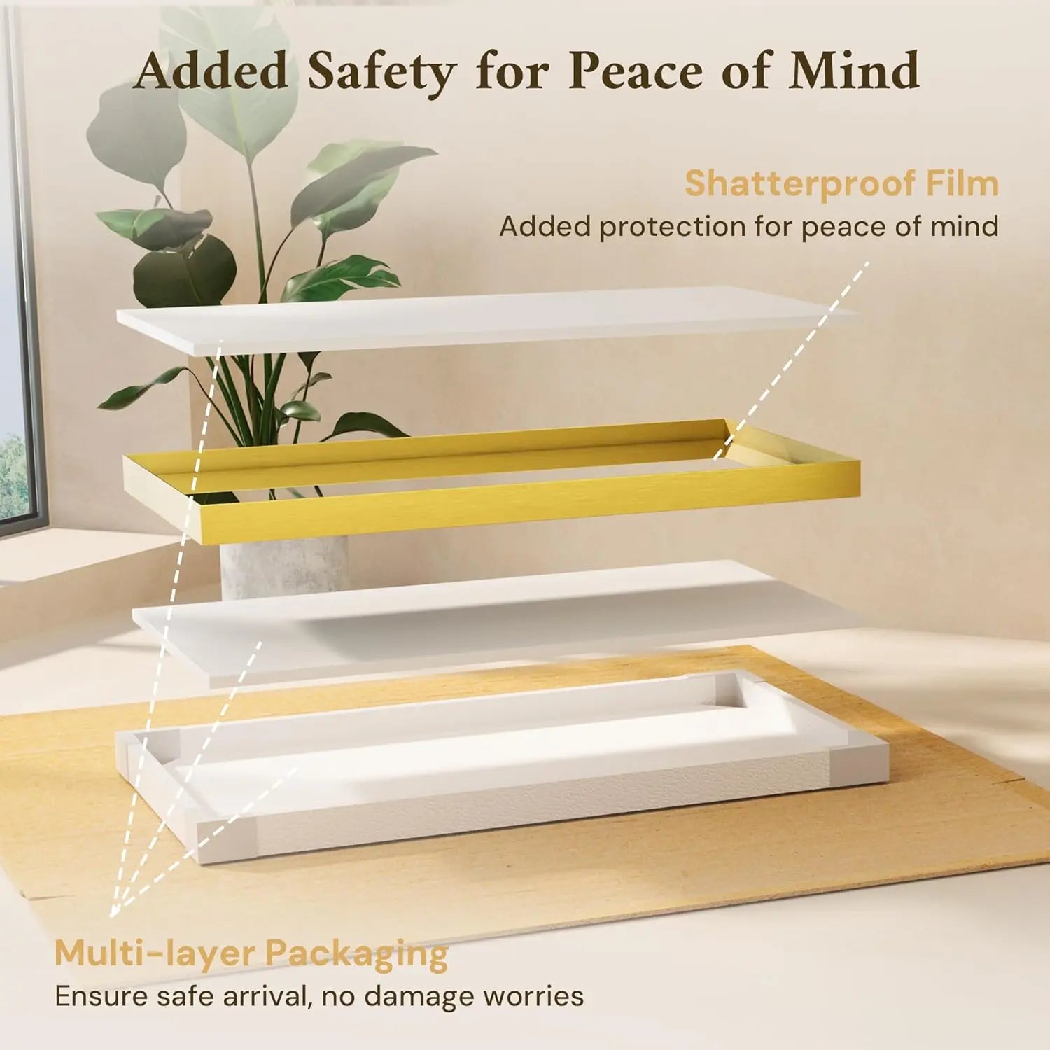 Framed Bathroom Vanity Mirror for Over Sink – Rectangular Metal Frame Vanity Mirror for Wall, Modern Farmhouse Style, Mount Horizontally or Vertically for Bathroom Decor