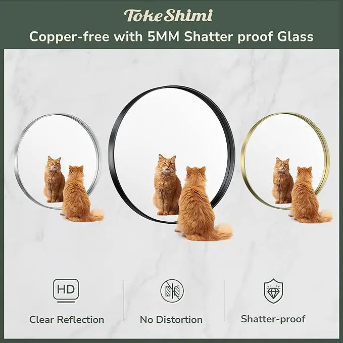 Round Mirror Circle Wall Mirror Non-Rusting Aluminum Alloy Brushed  Metal Frame Round Bathroom Mirror for Modern Minimalist Home Decor