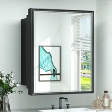  TokeShimi Recessed Medicine Cabinet with Mirror Wall Mounted/Recessed(24x30 , Black)