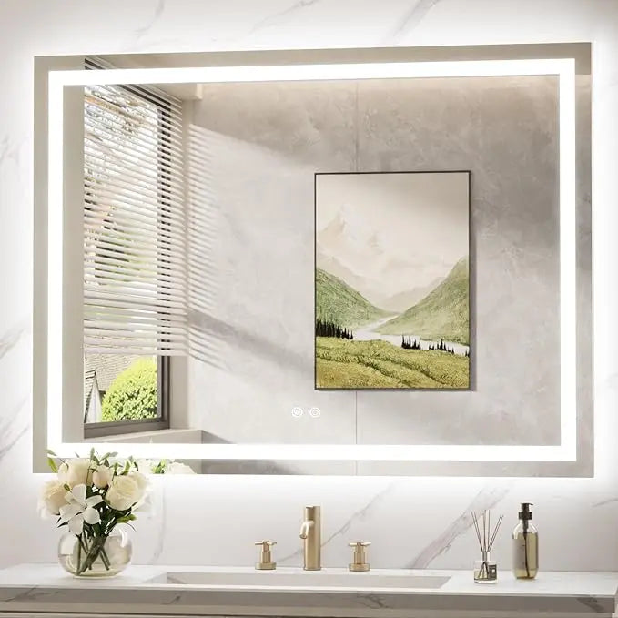 LED Mirror for Bathroom Vanity, Backlit + Front lit, LED Bathroom Mirror with Lights, Anti-Fog Backlit Mirrror with Tempered Glass, Waterproof, Memory Function, Shatterproof, UL Listed