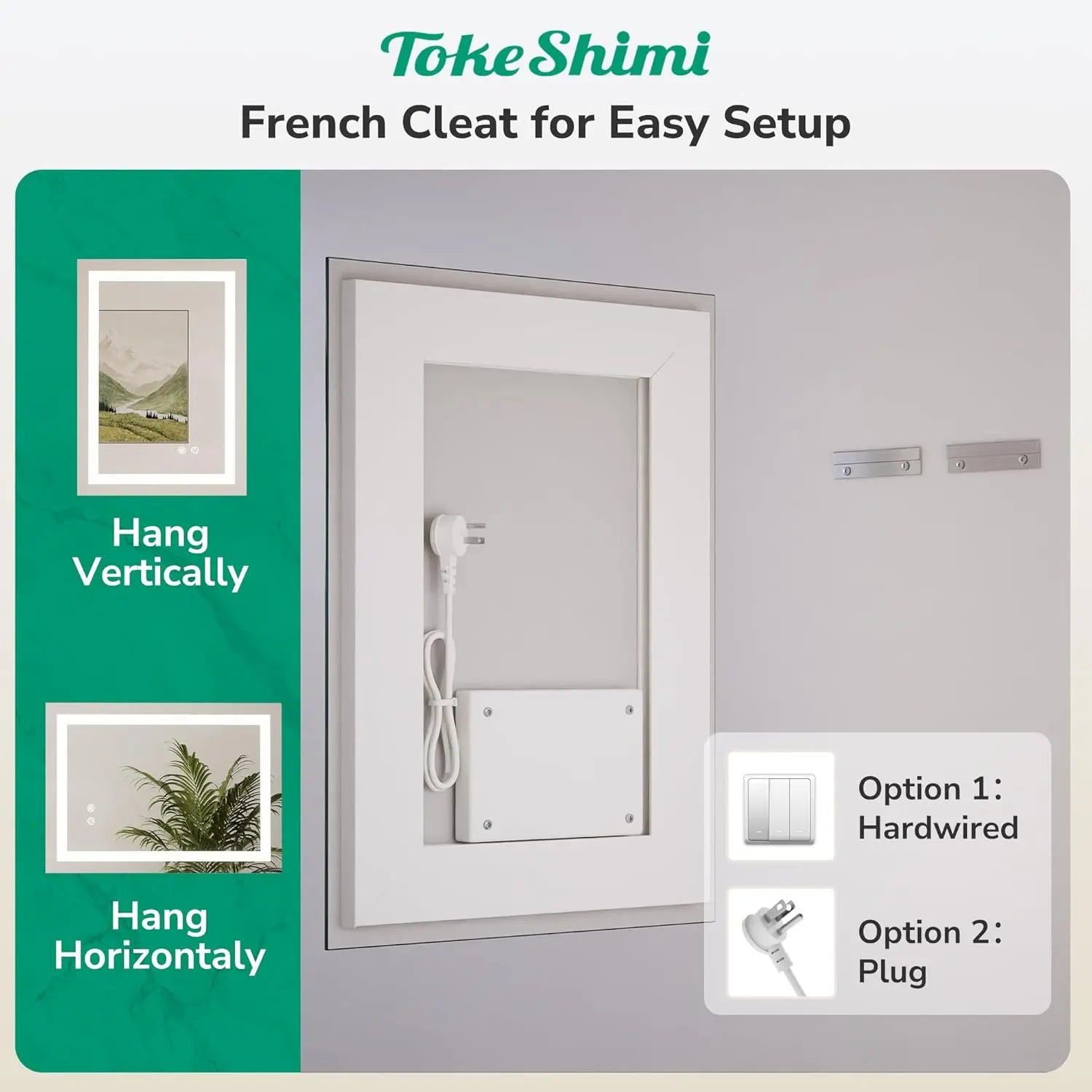 LED Mirror for Bathroom Vanity, Backlit + Front lit, LED Bathroom Mirror with Lights, Anti-Fog Backlit Mirrror with Tempered Glass, Waterproof, Memory Function, Shatterproof, UL Listed