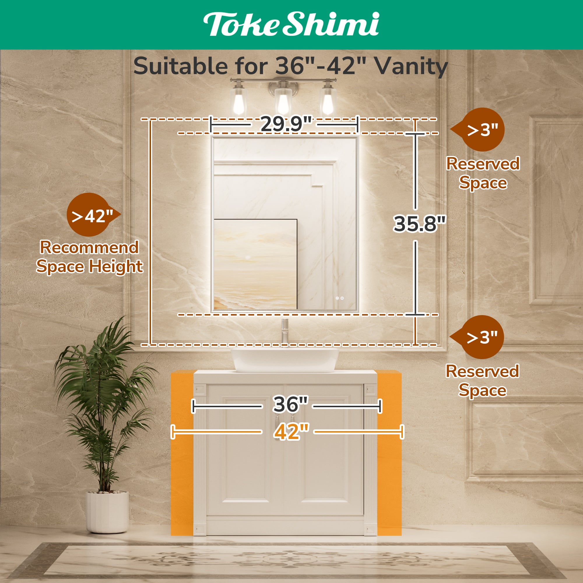 Gold Framed Backlit Mirror