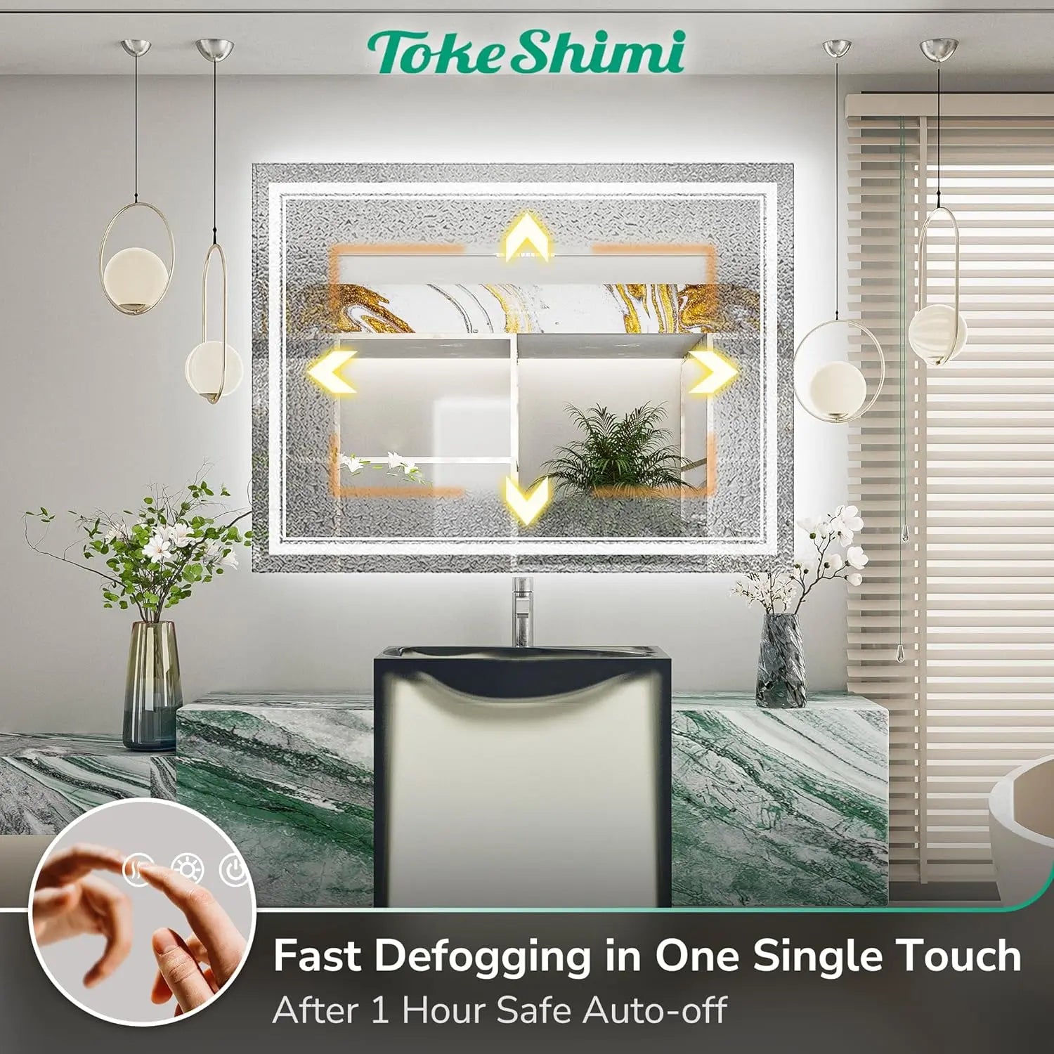 LED Bathroom Vanity Mirror with Lights Frontlit and Backlit Vanity Mirror Anti-Fog Wall Mounted Lighted Bathroom Mirror Dimmable Makeup Mirror with Memory Function(Horizontal&amp;Vertical)