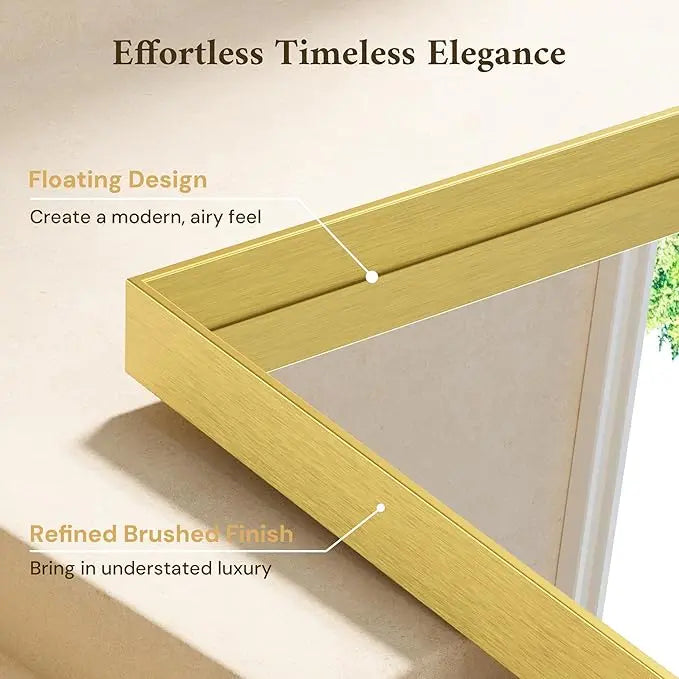 Framed Bathroom Vanity Mirror for Over Sink – Rectangular Metal Frame Vanity Mirror for Wall, Modern Farmhouse Style, Mount Horizontally or Vertically for Bathroom Decor