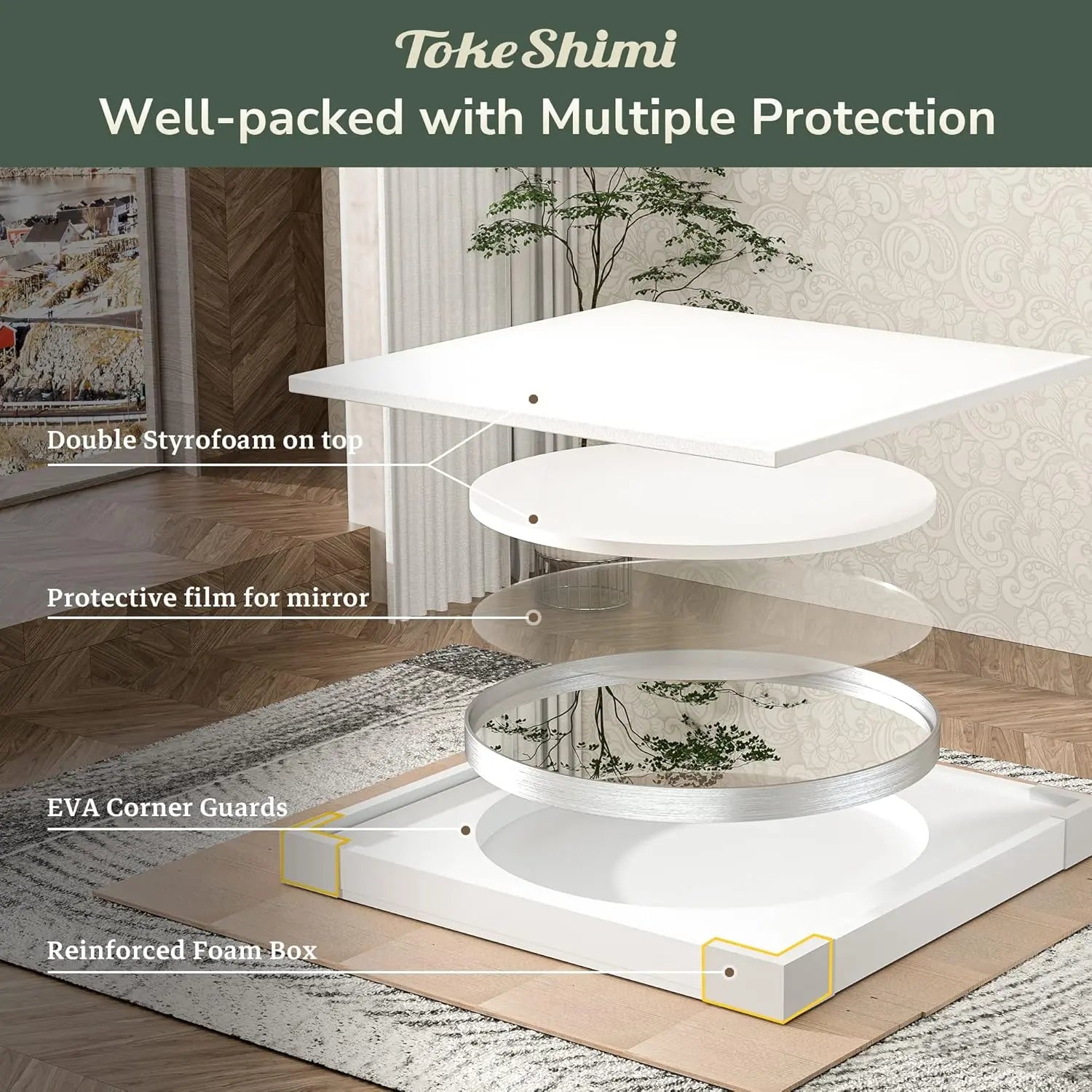 Round Mirror Circle Wall Mirror Non-Rusting Aluminum Alloy Brushed  Metal Frame Round Bathroom Mirror for Modern Minimalist Home Decor