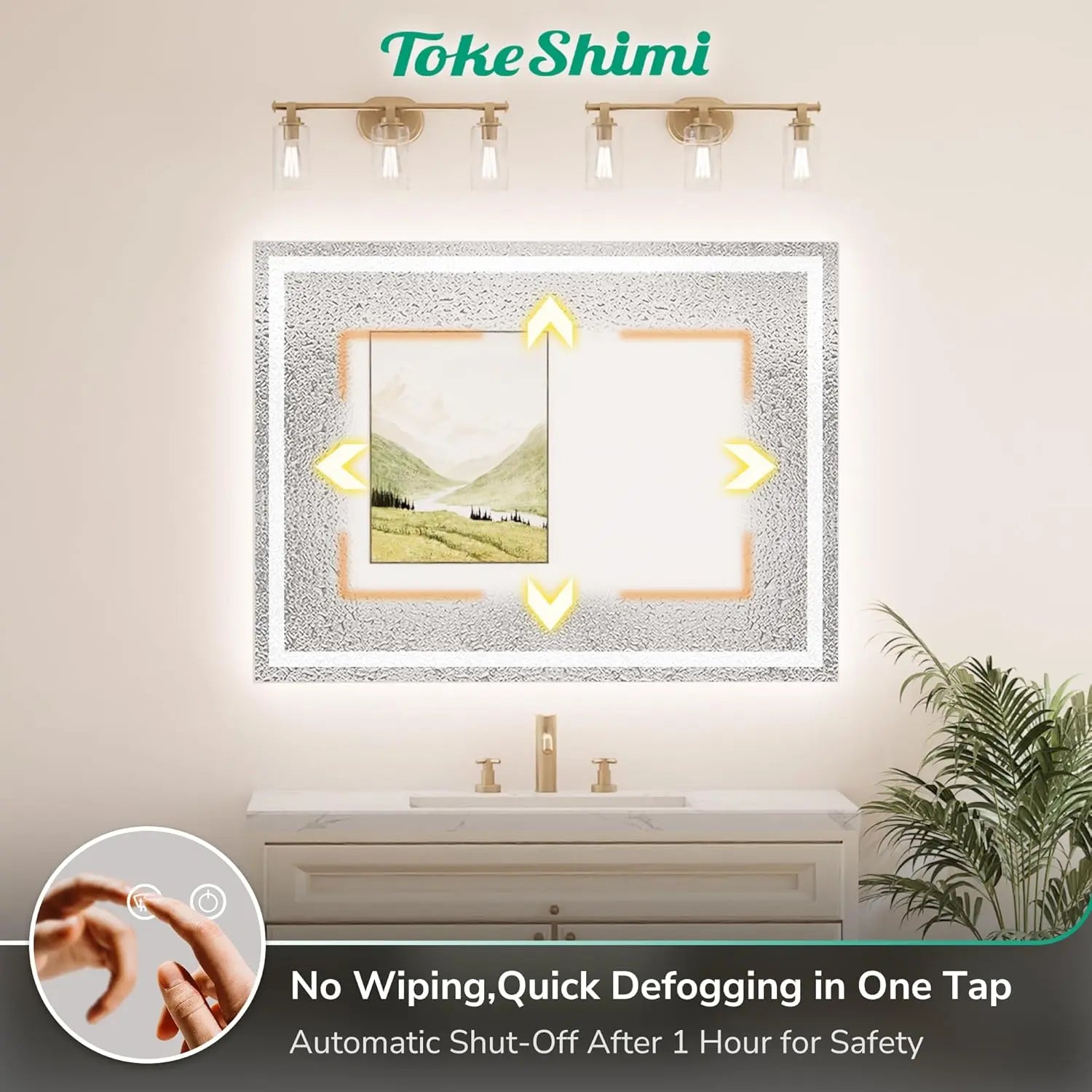 LED Mirror for Bathroom Vanity, Backlit + Front lit, LED Bathroom Mirror with Lights, Anti-Fog Backlit Mirrror with Tempered Glass, Waterproof, Memory Function, Shatterproof, UL Listed