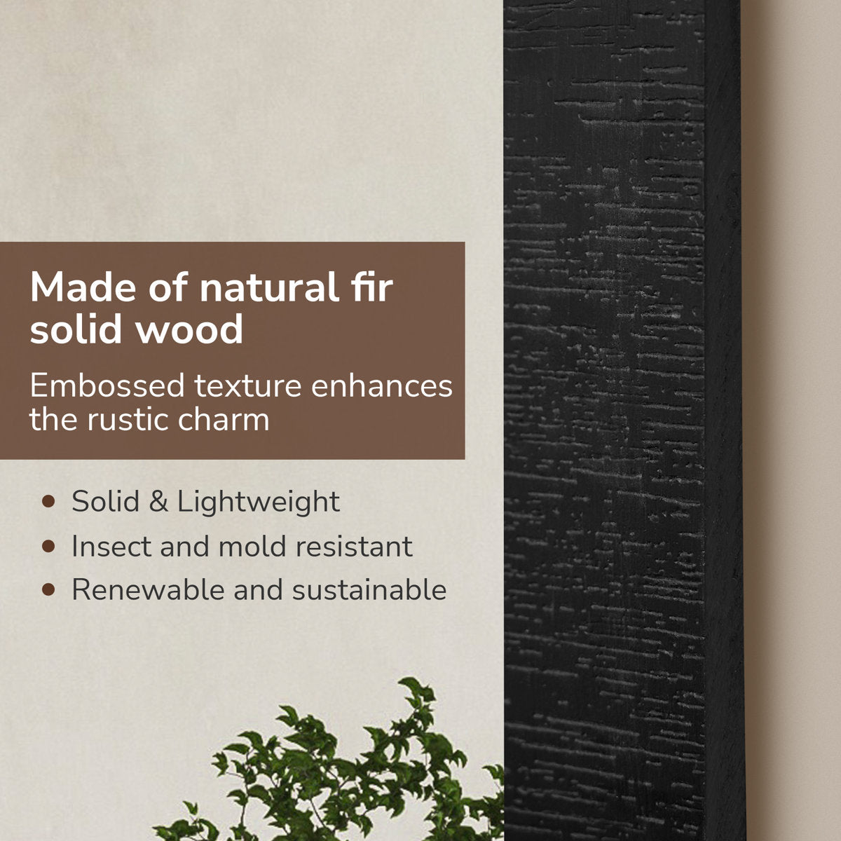 Brunilda Rustic Farmhouse Solid Wood Frame Accent Mirror Decorative Mirror