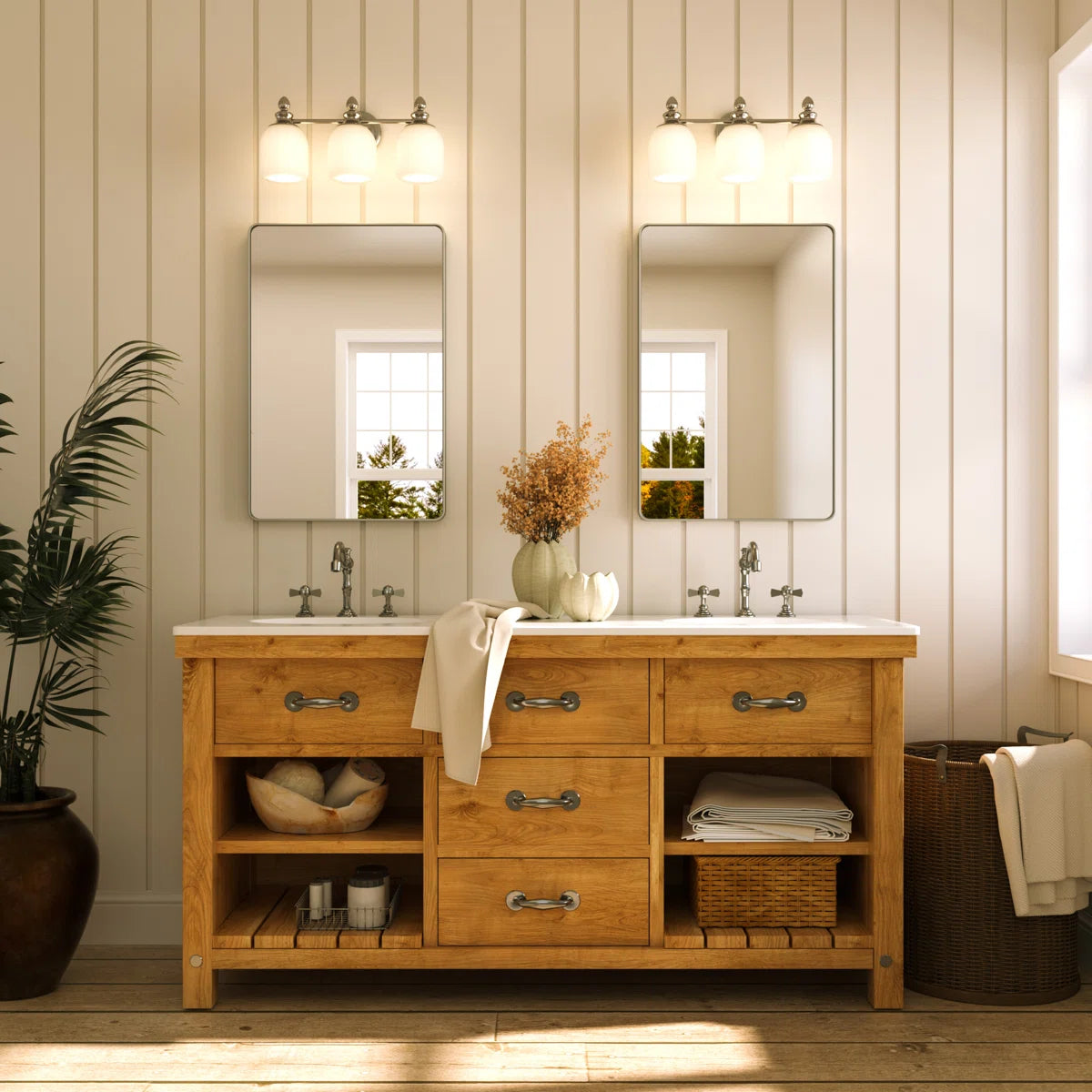 3-Lights Dimmable Bathroom Vanity Light with Frosted Glass