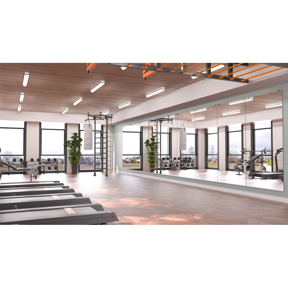 Rectangular Gym Mirror Frameless Wall Mirror