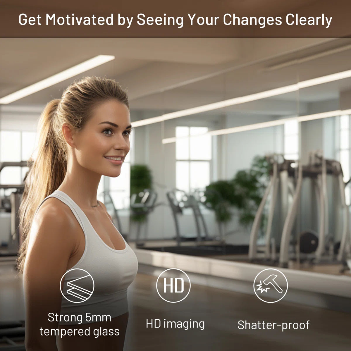 Rectangular Gym Mirror Frameless Wall Mirror
