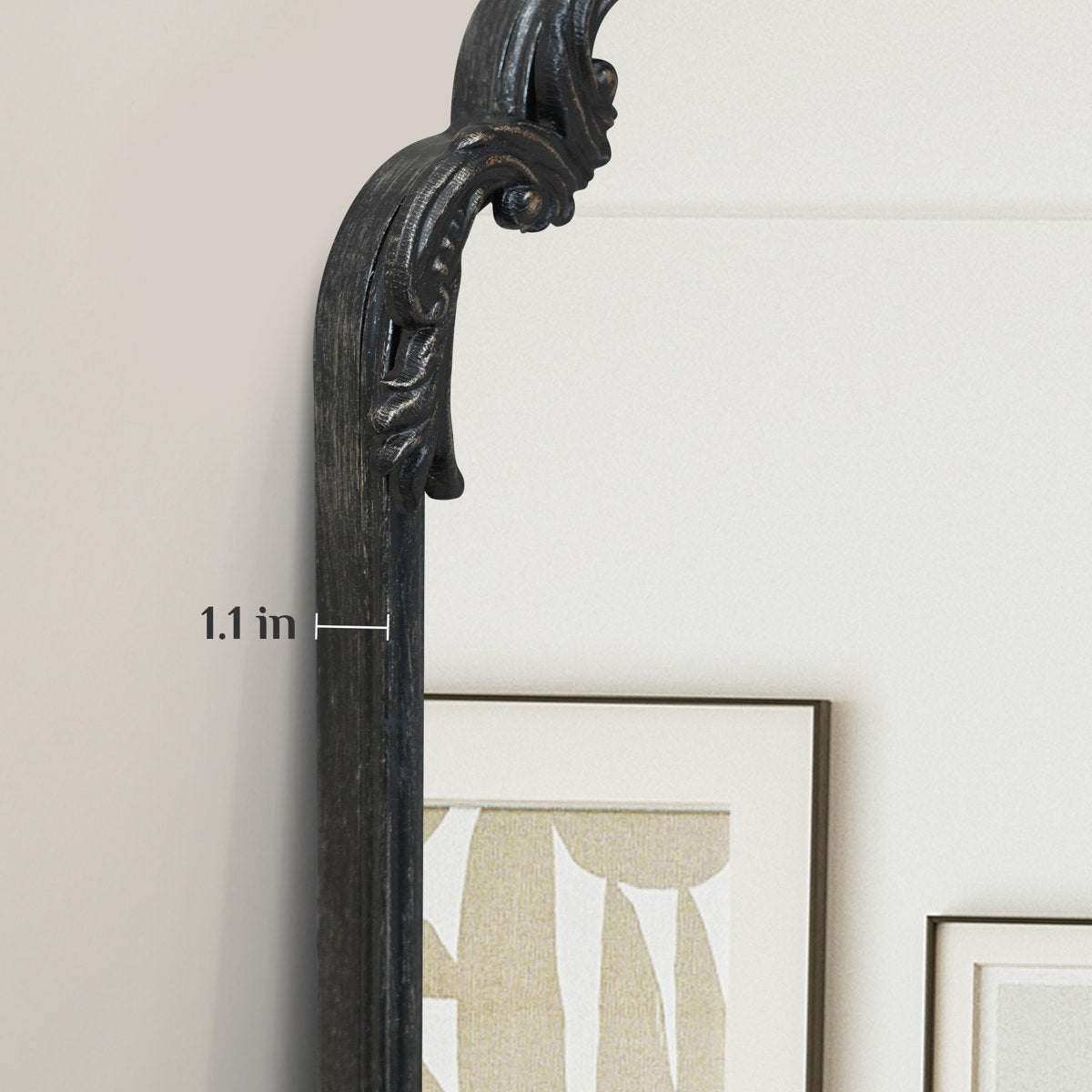 Brunilda Rustic Farmhouse Solid Wood Frame Accent Mirror Decorative Mirror-DM036