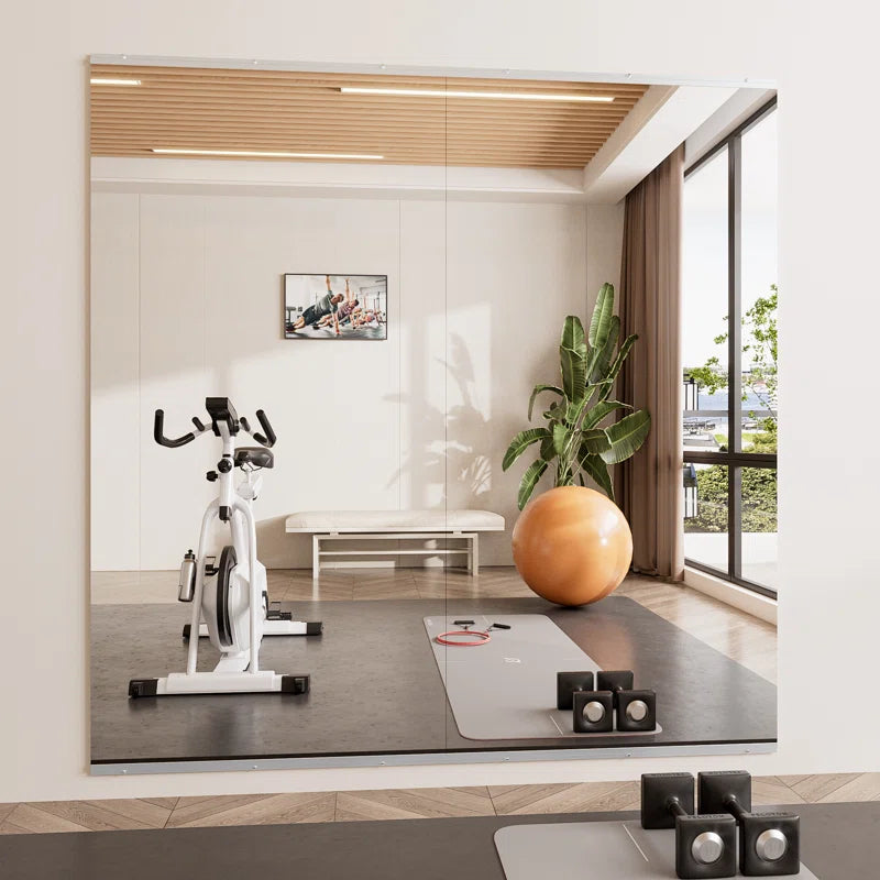 Rectangular Frameless Wall Mirror Gym Mirror Set