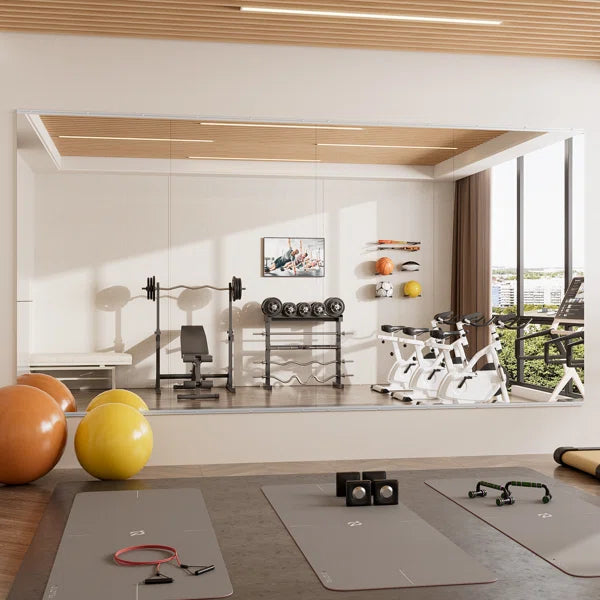 Rectangular Frameless Wall Mirror Gym Mirror Set